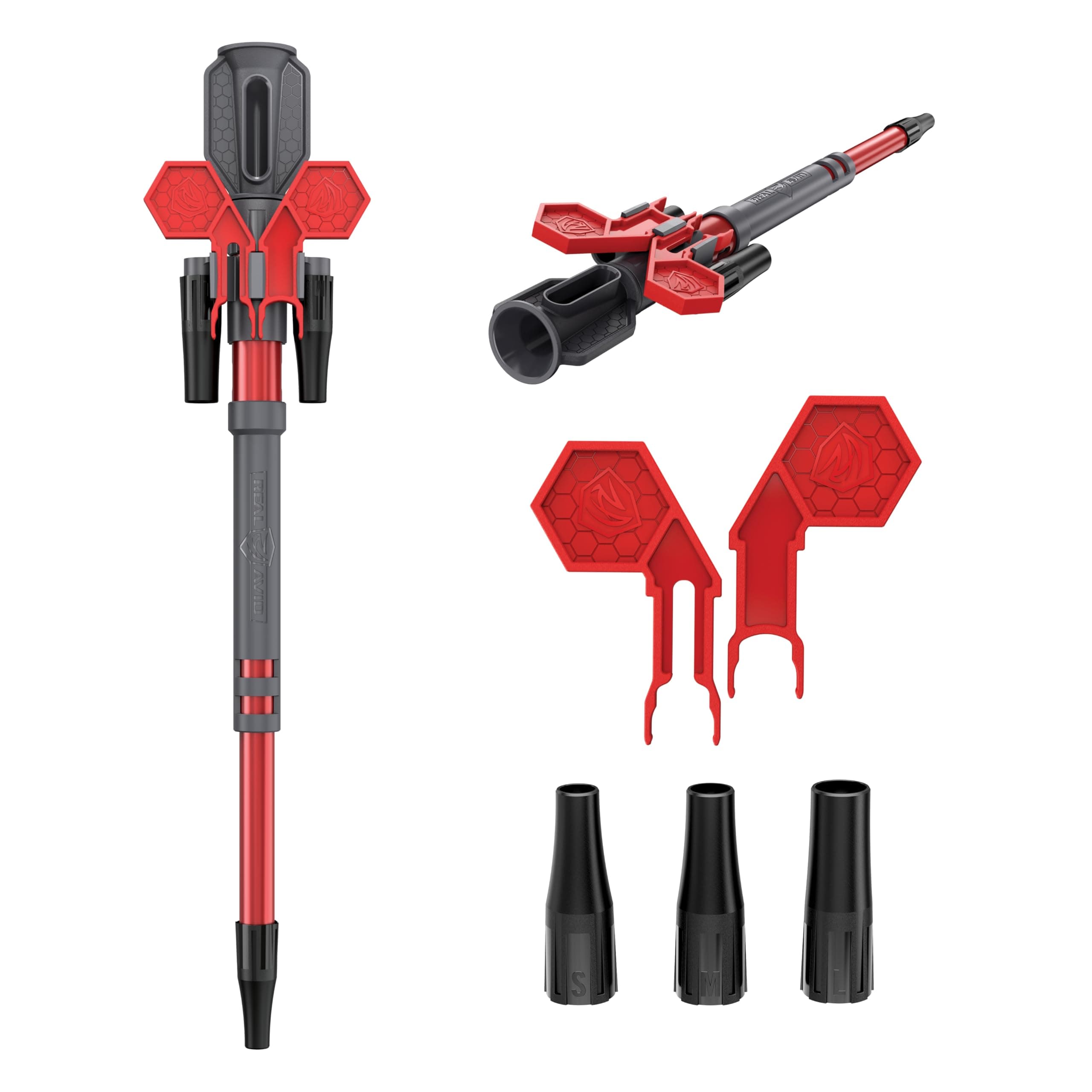 Real Avid Smart-Fit Bore Guide with 3 Interchangeable Tips for Cleaning Rod Alignment and Gun Cleaning - Spring-Loaded Precision Bore Cleaning Tool