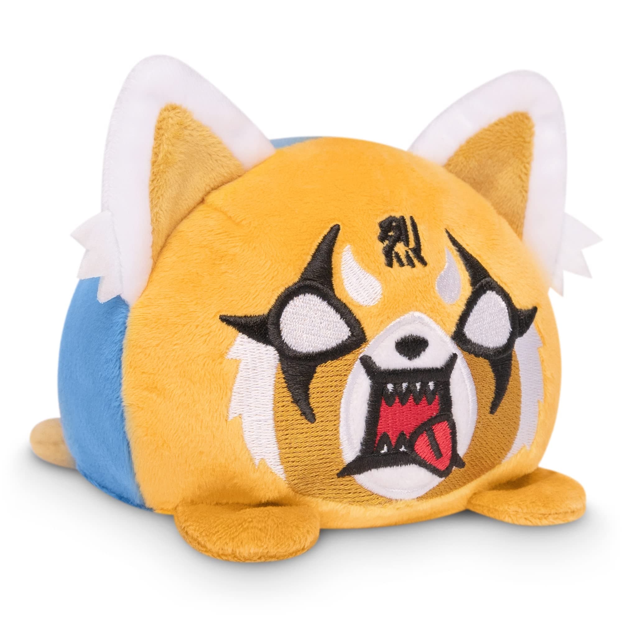 TeeTurtle Reversible Sanrio Aggretsuko Plushie 4-Inch Two-Sided Flip Plush Toy with Embroidered Details - Cute Mini Collectible Plush for Kids, Teens, and Adults