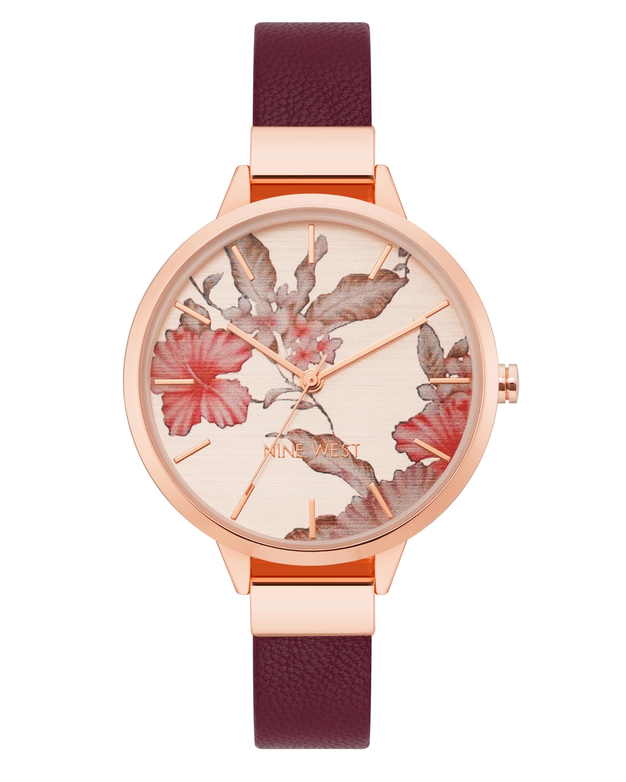 Women's Floral Dial Strap Watch