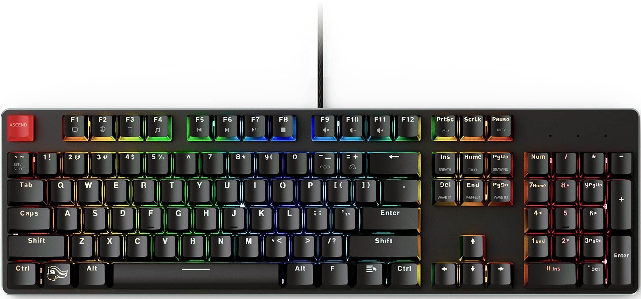 Glorious Glorious GMMK1 Gaming Keyboard, 100% Full Size, LED Backlight, English Layout, Illuminated, RGB Type-c USB Wired Keyboard, Mechanical Gaming Keyboard (104 Keys), Domestic Authentic Product
