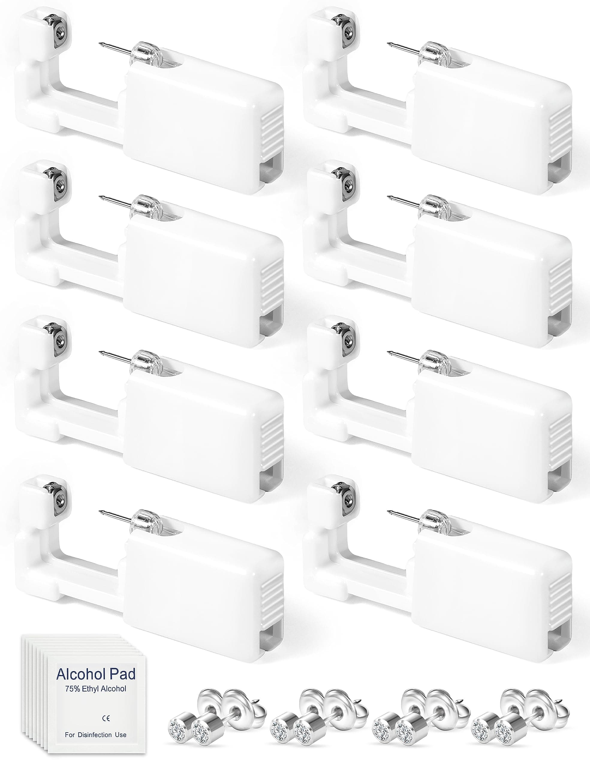 – Yiorxu 8pcs Ear Piercing Gun,Painless Disposable Self Ear Piercing Kit with Ear Studs,Earrings for Women Men Girls Boys