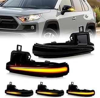 D-Lumina Sequential LED Side Mirror Turn Signal Lights Smoked Lens for RAV4 2019-2025, Tacoma 2016-2023, Highlander 2020-2025, Alphard Velltire, Dynamic Indicator Strip Mirror Marker Light, Pack of 2