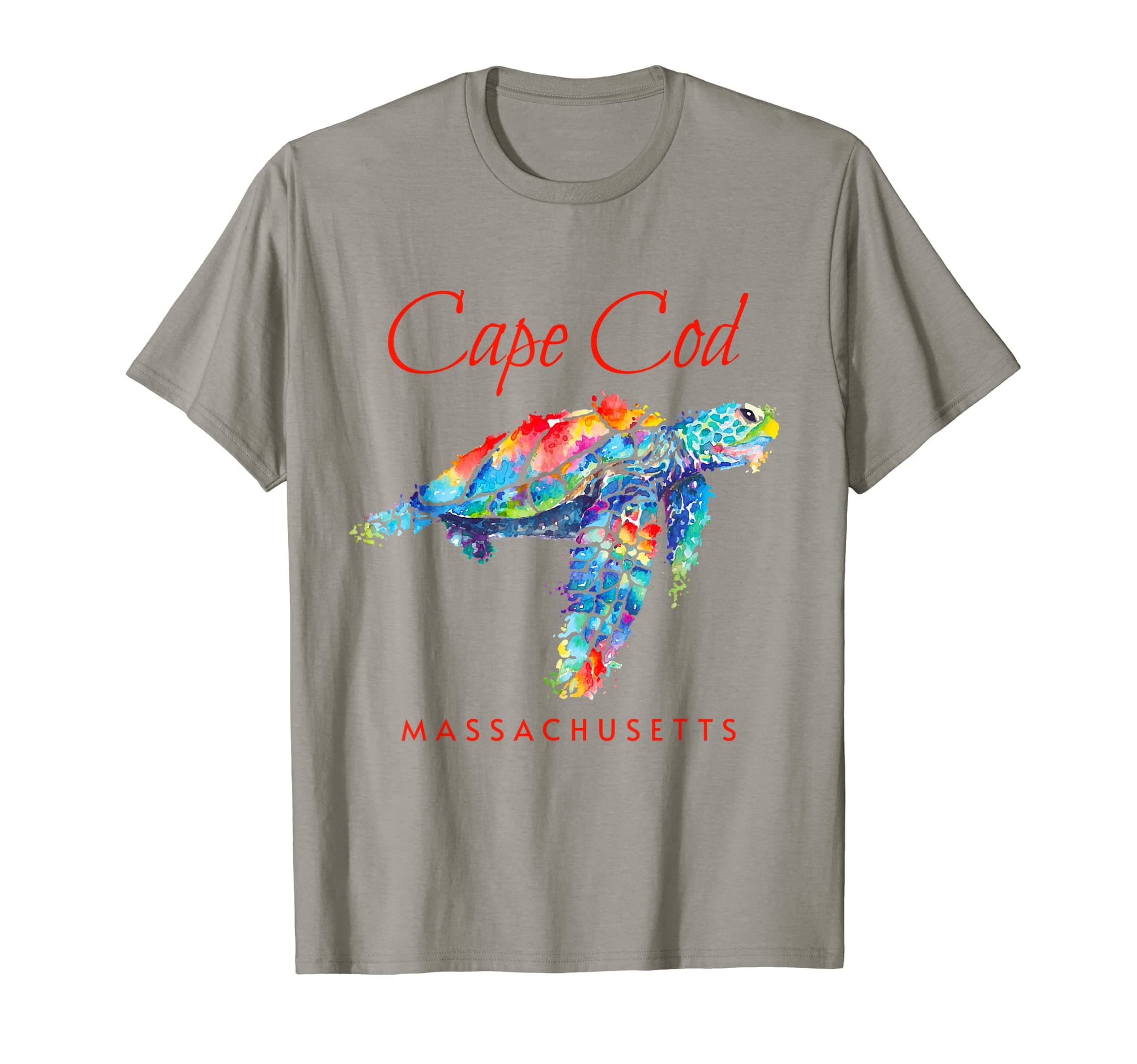 Cape Code Massachusetts Watercolor Sea Turtle T-Shirt