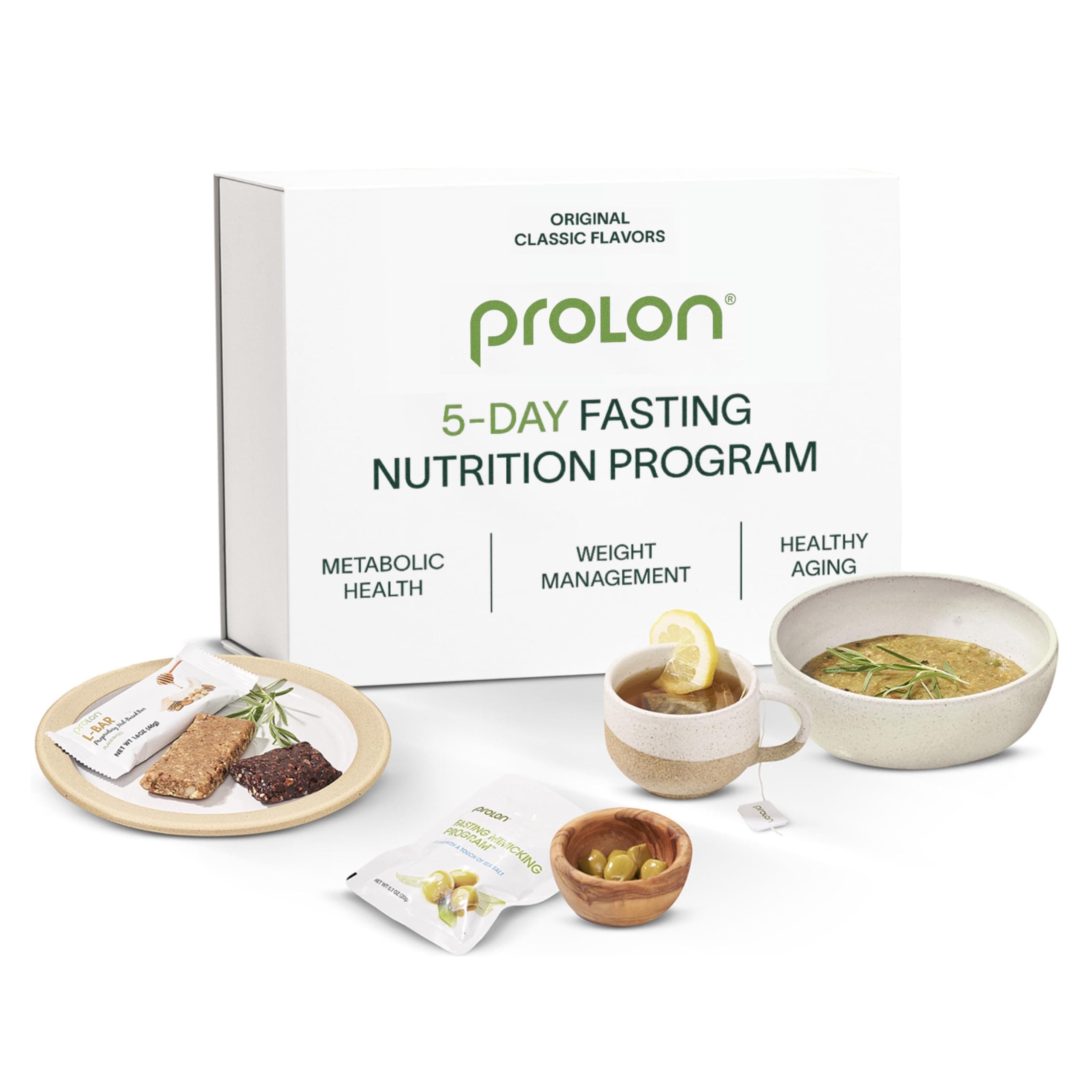 Prolon 5 Day Fasting Kit | Fasting Program for Women & Men | Developed to Not Break Your Fast | Low Calorie Pre Made Meals & Snacks | Plant Based Ingredients for Diet Support | Classic Flavors