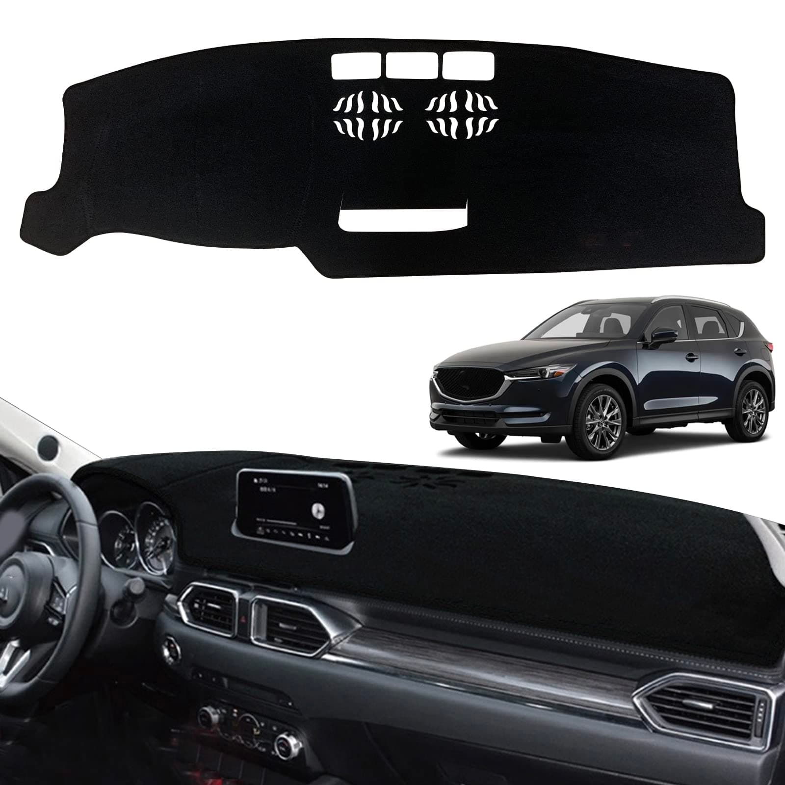 Dashboard Dash Board Cover Mat Pad Carpet Non-Slip Custom Compatible with Mazda CX-5 CX 5 2017-2020 Protector Sunshield (Without HUD)