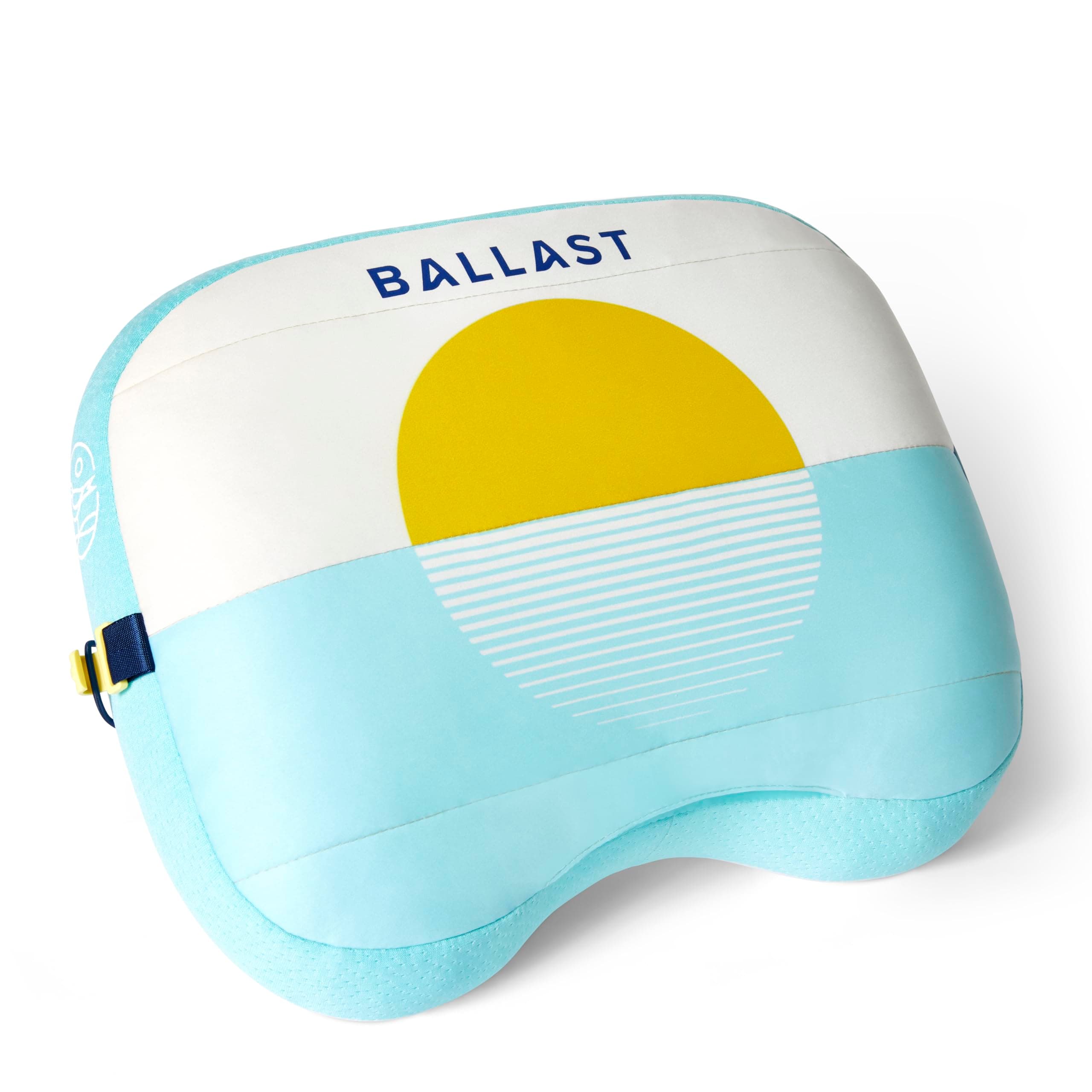 Ballast Beach Pillow – Comfy, Durable & Compact, Stays Put on Windy Beaches with Patented Sand Pouch, Inflatable Pillow for Beaches, Pools, Camping, Festivals and Travel (Golden Sunrise)