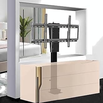 Electric tv lift, Automatic lifting motorised tv bracket, tv lift mechanism for most 32-70 inch Flat and Curved TVs,max 600x400mm up to 60kg, Can be hidden inside the cabinet (lifting-73cm)