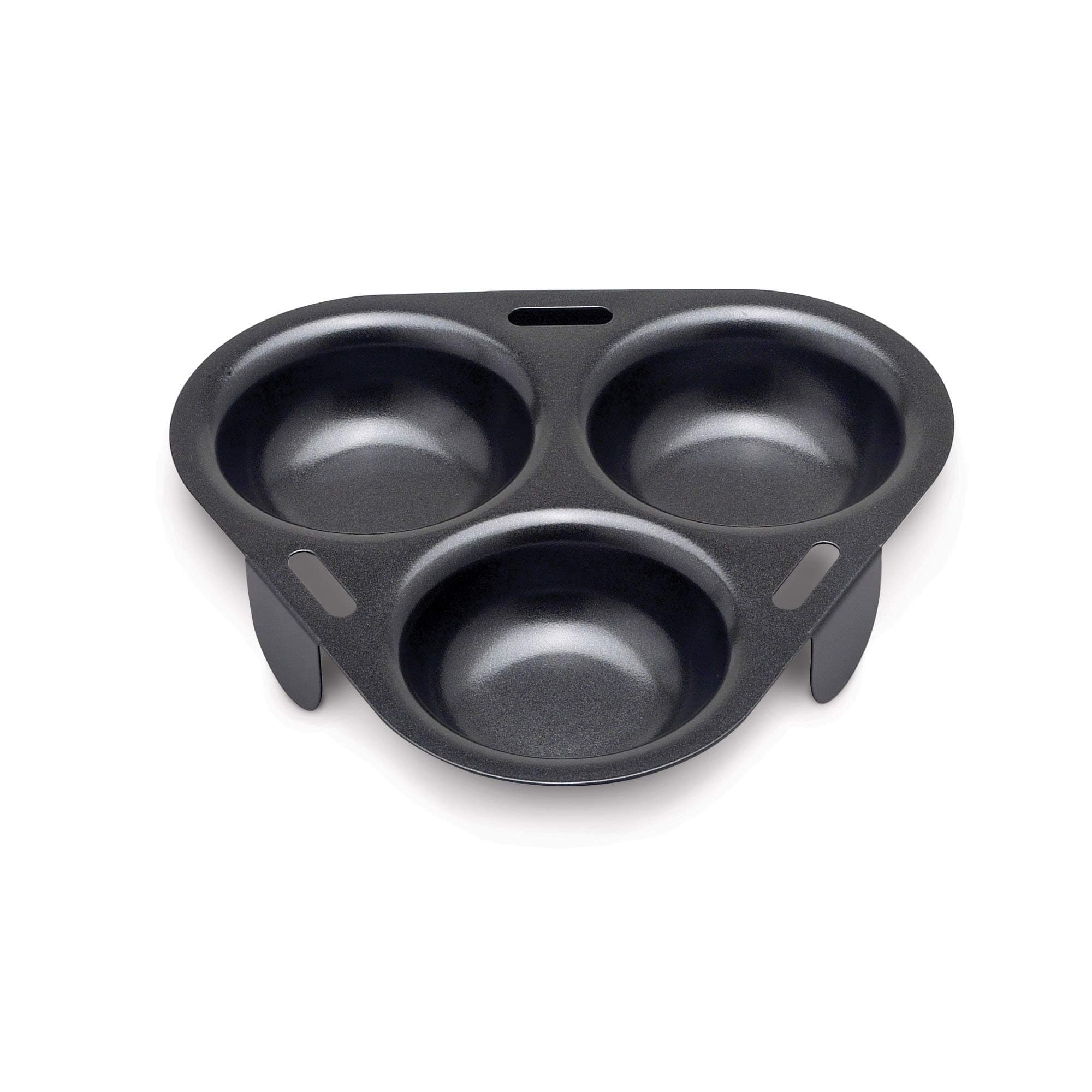 HIC Kitchen Harold Import Co. 43133 Non-Stick 3-Egg Poacher Insert, PFOA and BPA Free Black, 15"