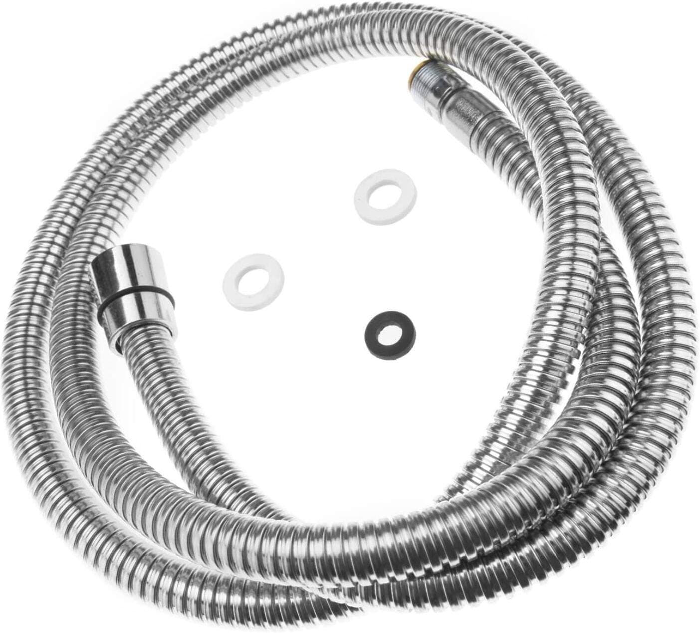Stainless Steel Home Kitchen Pull Out Flexible Spray Hose Basin Bath Tap Hose Replacement 1.4m (55")