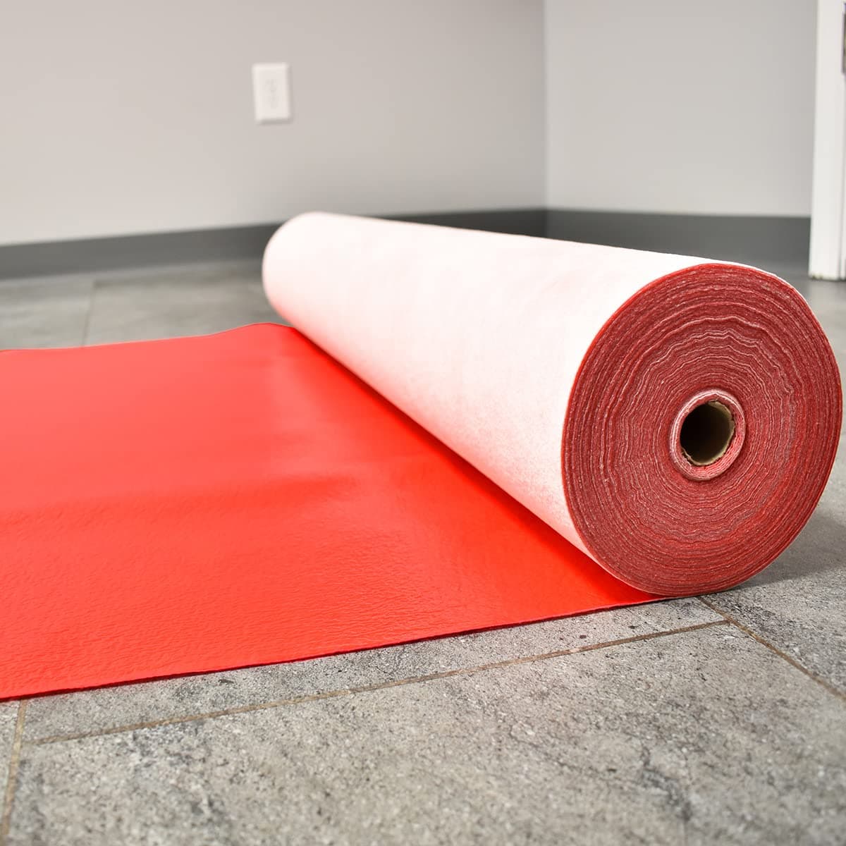 ShuBee® BeeArmor® Red Temporary Surface Protection – Impact Resistant, Slip-Resistant Tacky Backing, Multi-Surface Floor Protector for Construction, Remodeling & Painting, 39” x 100’ (325 Sq Ft)