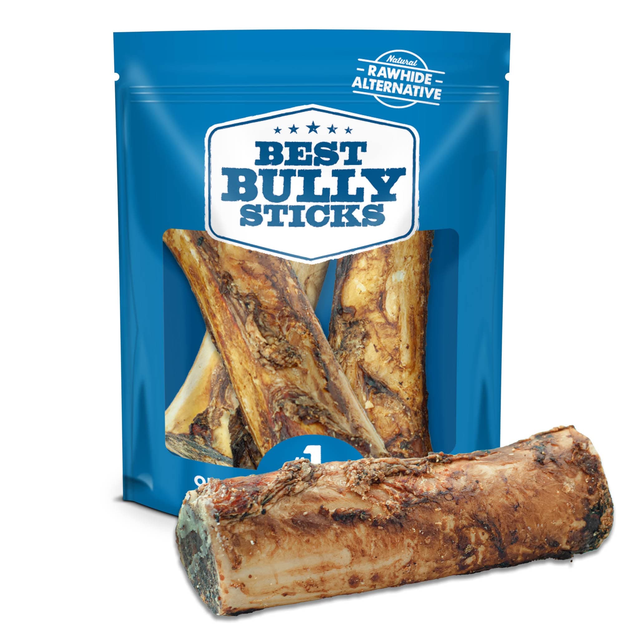 Best Bully Sticks Marrow Bones - 3 Count (Pack of 1) - USA Packed, Healthy Snack, Grass-Fed Beef, Long-Lasting, Great for Large Breeds