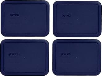 Pyrex 7210-PC 3 Cup Blue Food Storage Replacement Lid (4-Pack) - Made in USA