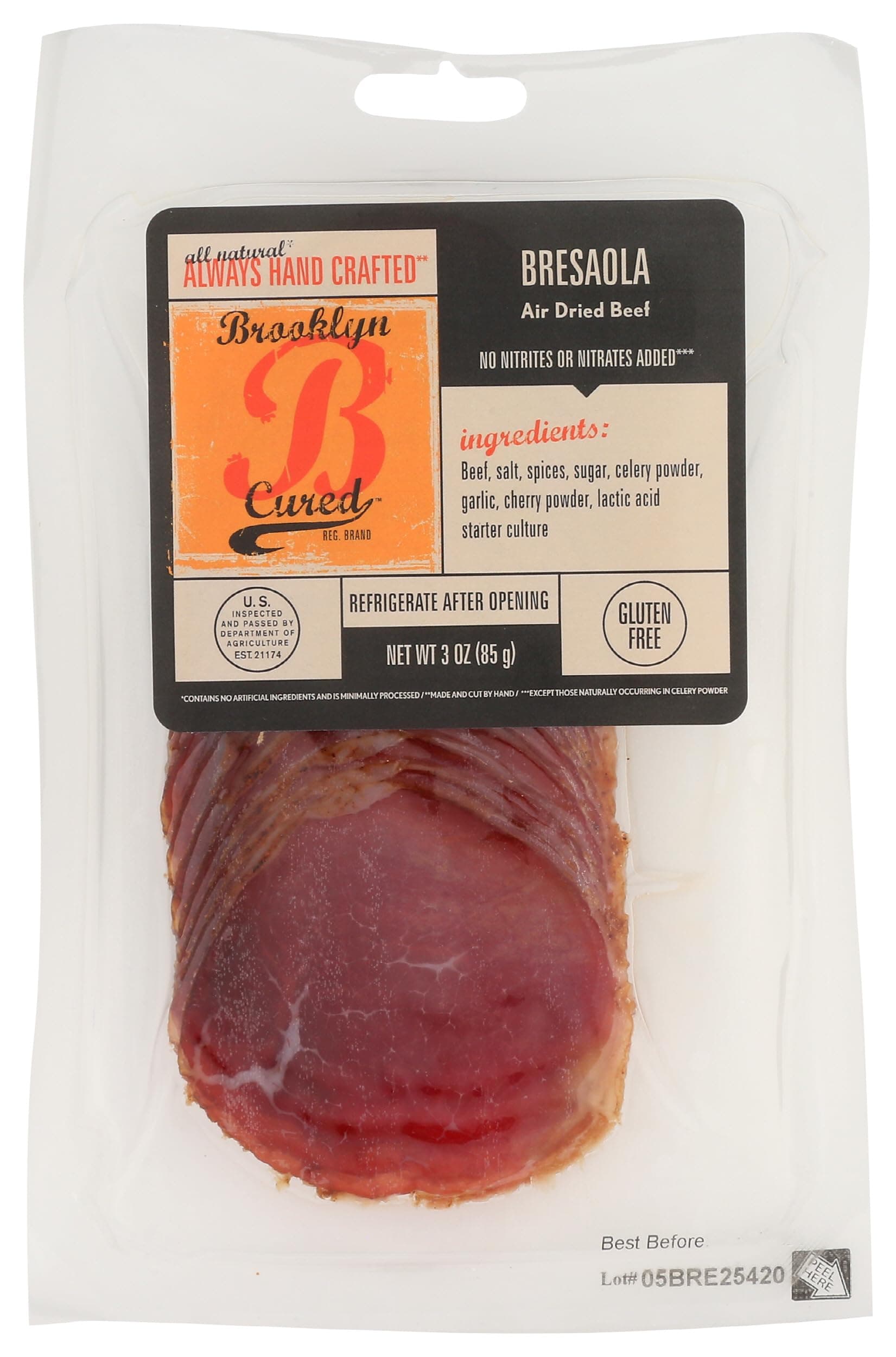 Sliced Bresaola, 3 OZ