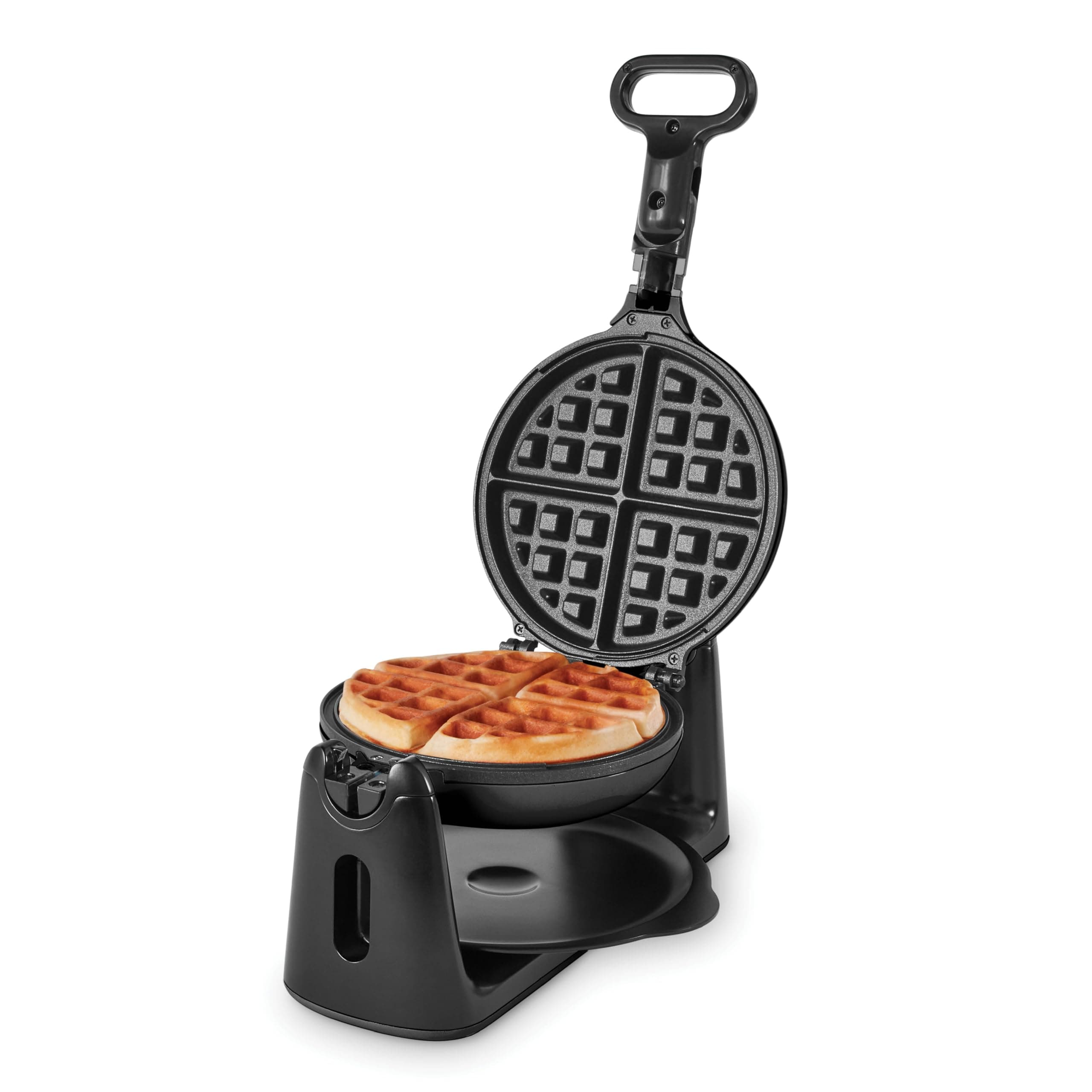 Dash Flip Belgian Waffle Maker - 6.5" Nonstick Surface - Rotating Belgian Waffle Maker with Quick Heat-Up System for Easy Breakfasts - Supports Multi-Use - Black