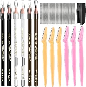 Waterproof Eyebrows Pencil Tattoo Makeup And Microblading Supplies Kit-Eye Brow Liners In 8 Eyebrow Pens 6 Eyebrow knives 1Eyebrow Pencil Shaper 10 Pencil Sharpeners