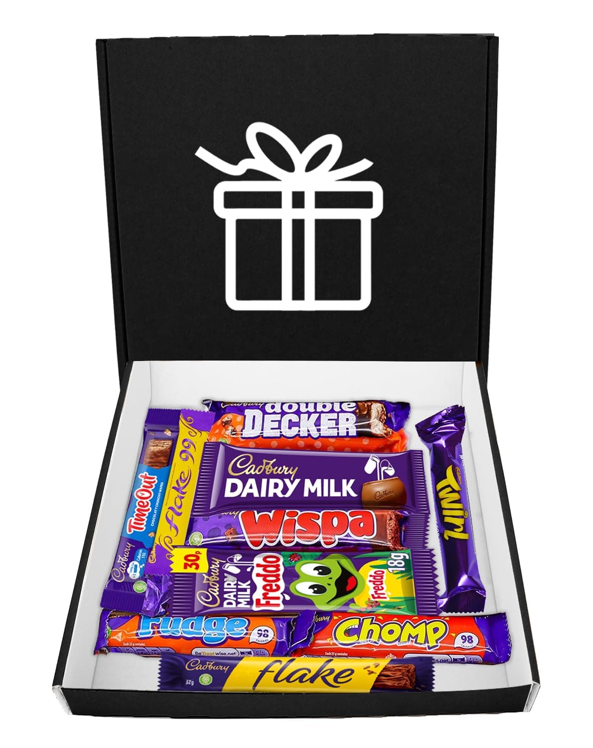 GRO VITS - Chocolate Gift Box Hamper - 10 Chocolate bars, Gift Letter Box Friendly, Treats Box, Perfect for Presents, Surprises Birthdays, Gifting And Treats