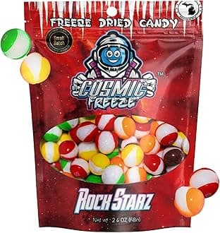 Rock Starz Freeze Dried Candy Pack, 2.4 Oz, Frozen Dry Space Candy, Freeze Dried Assortment Mix, Crunchy Space Themed Snacks, Gluten-Free, Individual Pack, Made in USA