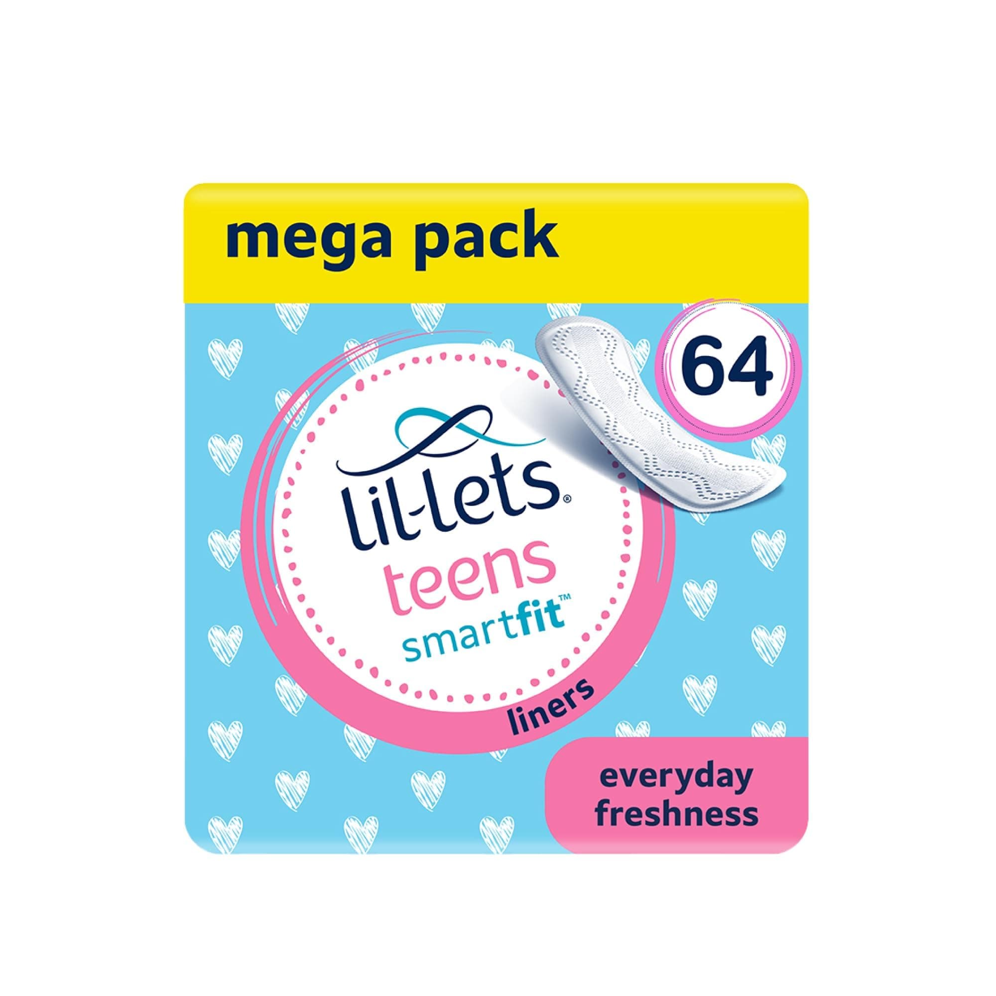 Teens Liners - 64 Count Pantyliners for Girls - Thin, Absorbent Liners - Soft & Breathable, Fragrance Free for First Periods - Light Days