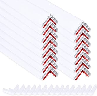 Rubber Bond Wall Corner Guard Edge Protector, 1x1x36 inch Baby Proofing Corner Guards | Self-Adhesive Furniture Edge Strips for Home & Office (15 Pack, White)