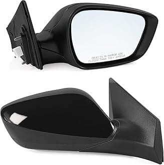 Right Passenger Side Mirror Assembly Fits 2014 2015 2016 Hyundai Elantra with Power Glass Heated Manual Folding without Turn Signal Match to Black (5Pins)