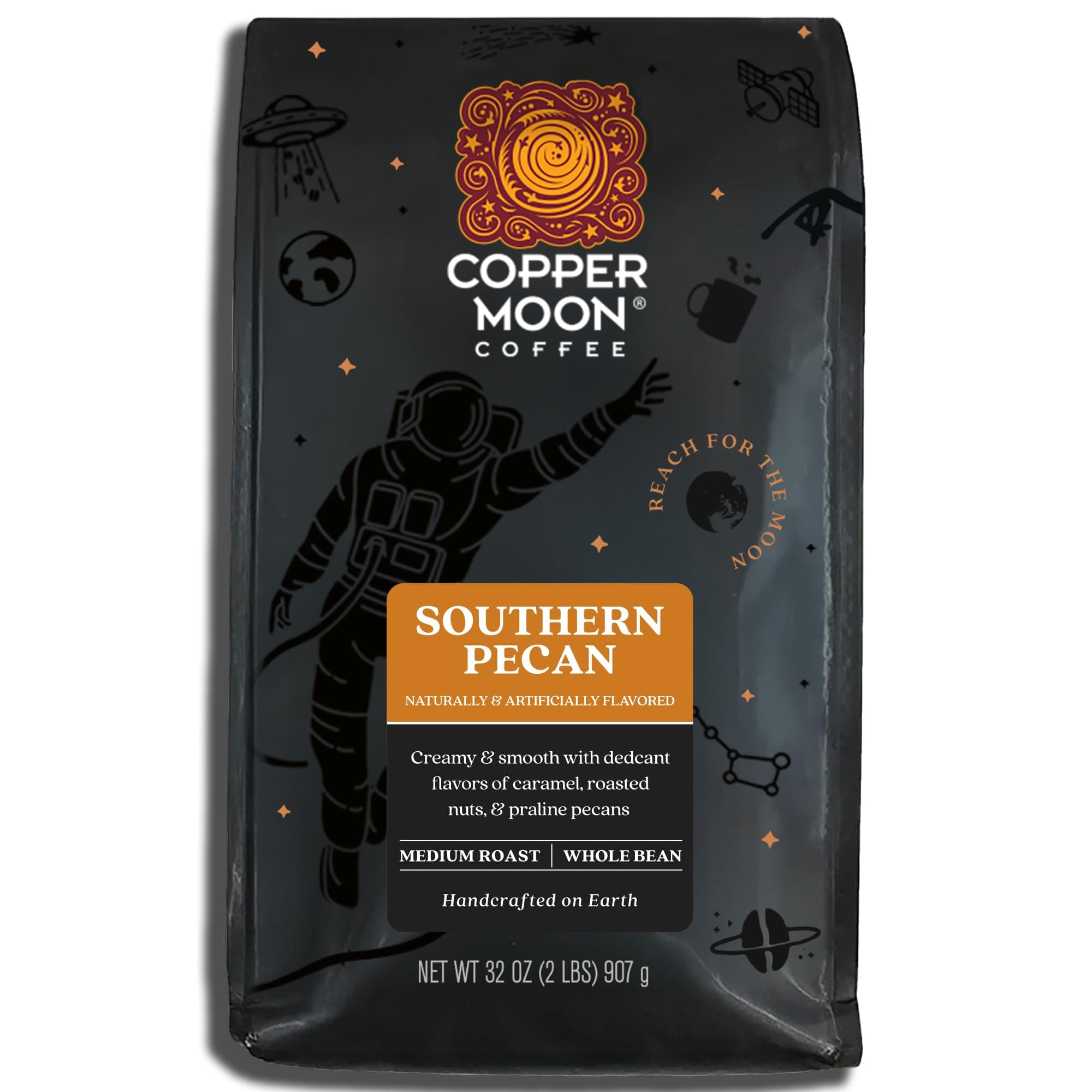 Medium Roast Whole Bean Coffee, Southern Pecan Blend, 2 Lb