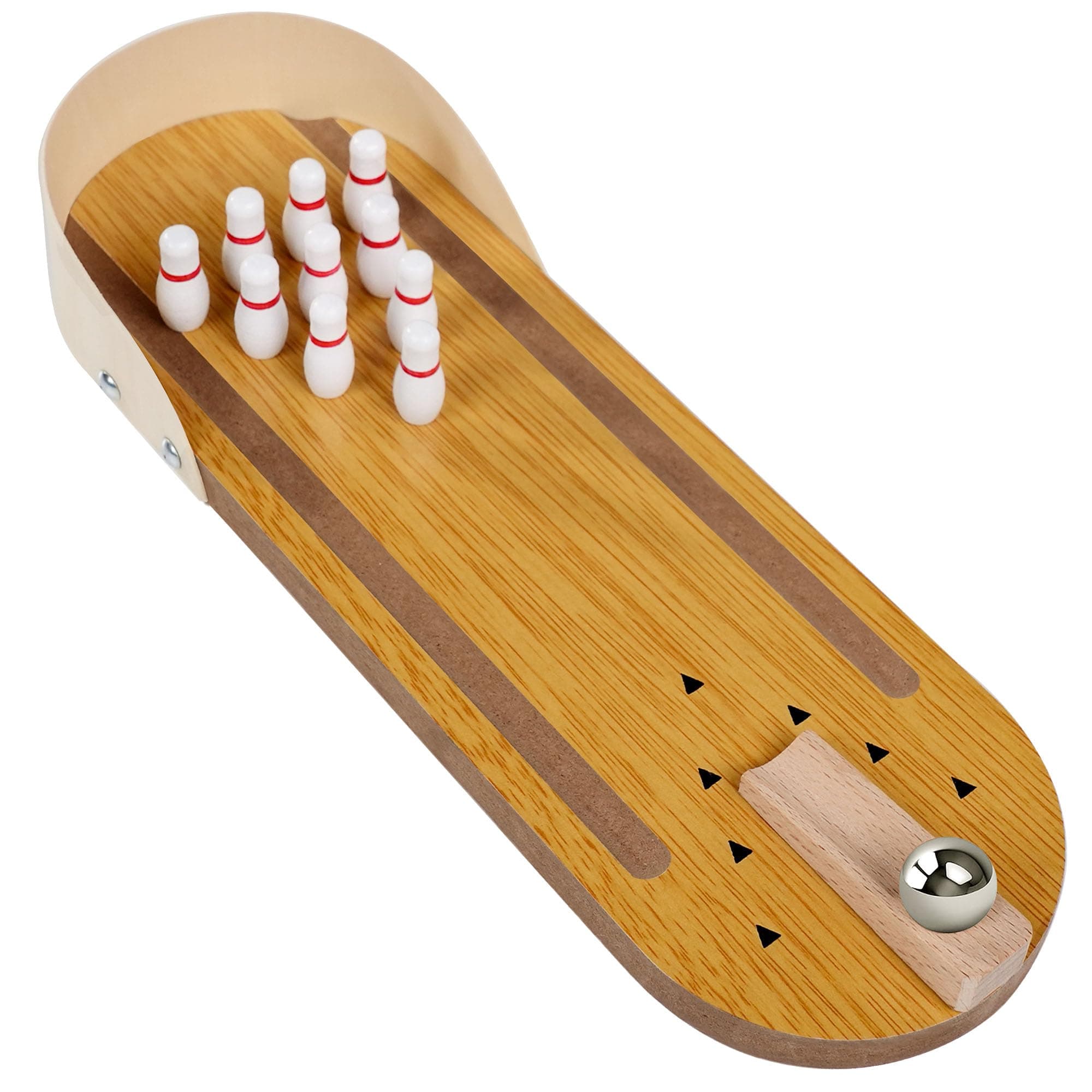 Table Top Mini Bowling Game Set, Tabletop Wooden Tiny Bowling Set for Home Office Desk Stress Relief Gadgets, White Elephant Gifts Prank Gag Gifts for Men Women Teens Kids