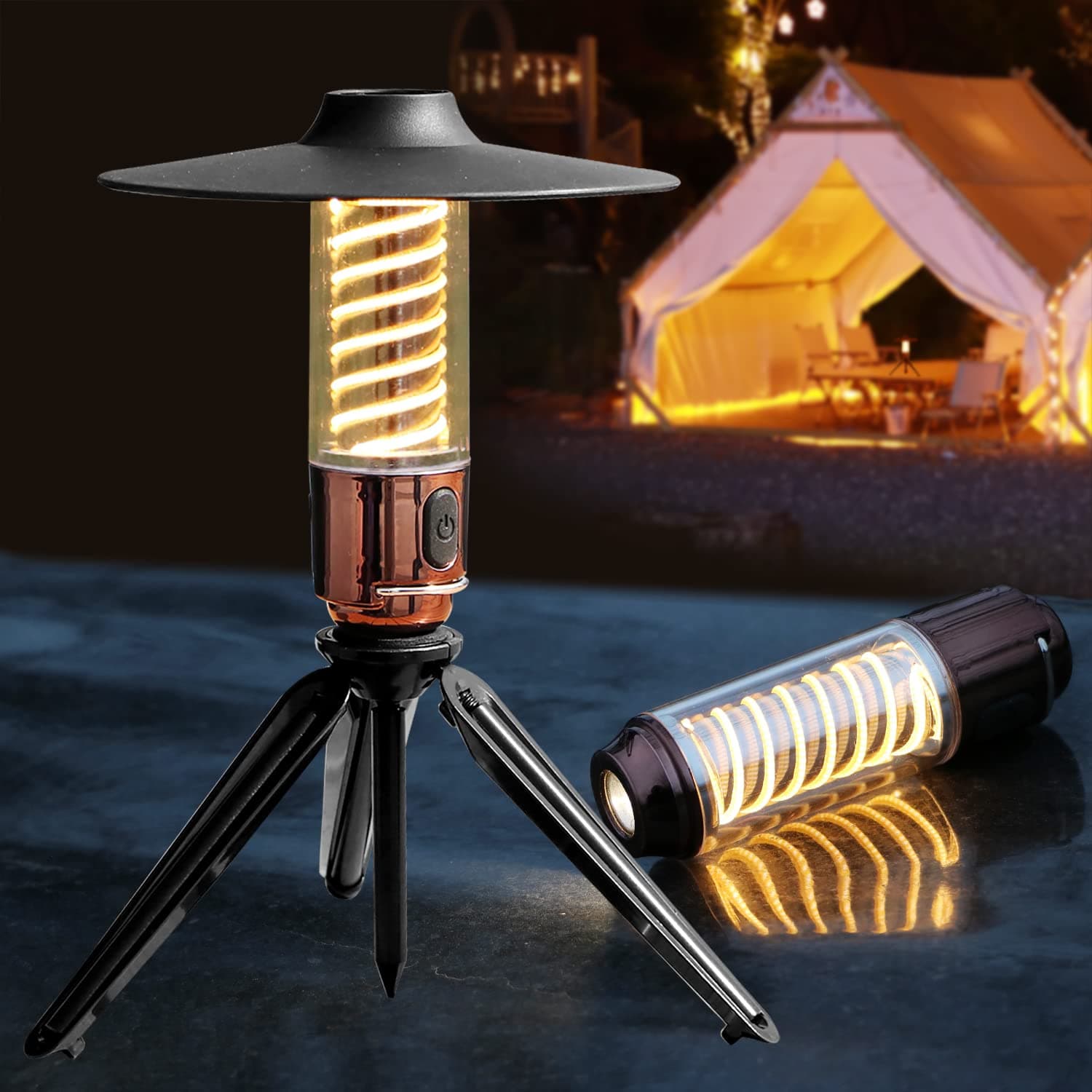Rechargeable Camping Lantern LED Tent Lights Bright Flashlight 3 Lights Modes IP44 Waterproof for Hurricane Emergency,Hiking,Camping,Backpacking,Fishing