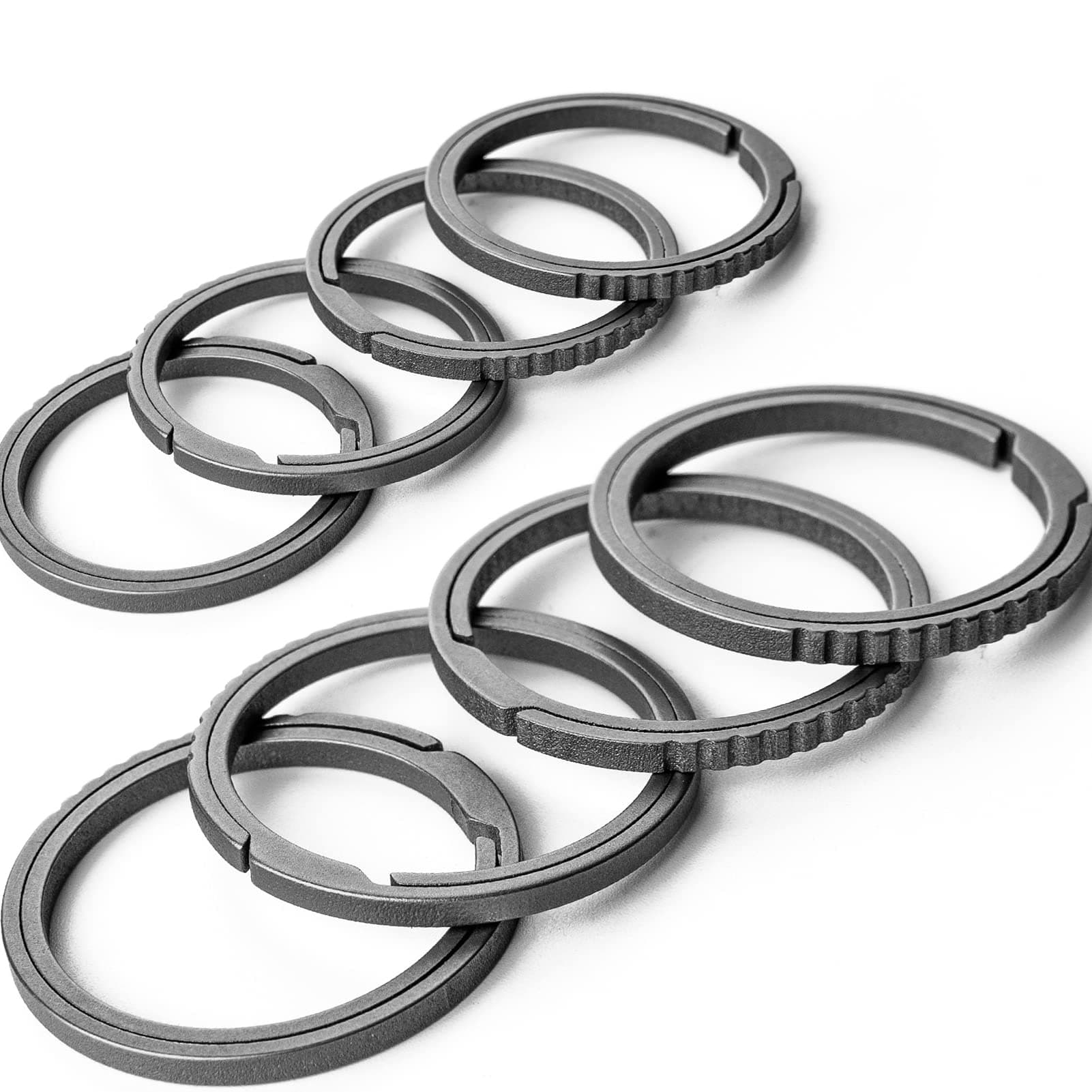 FEGVE Small Titanium Side Pushing Keychain Rings, Easy Open Key Chain Ring for Men and Women