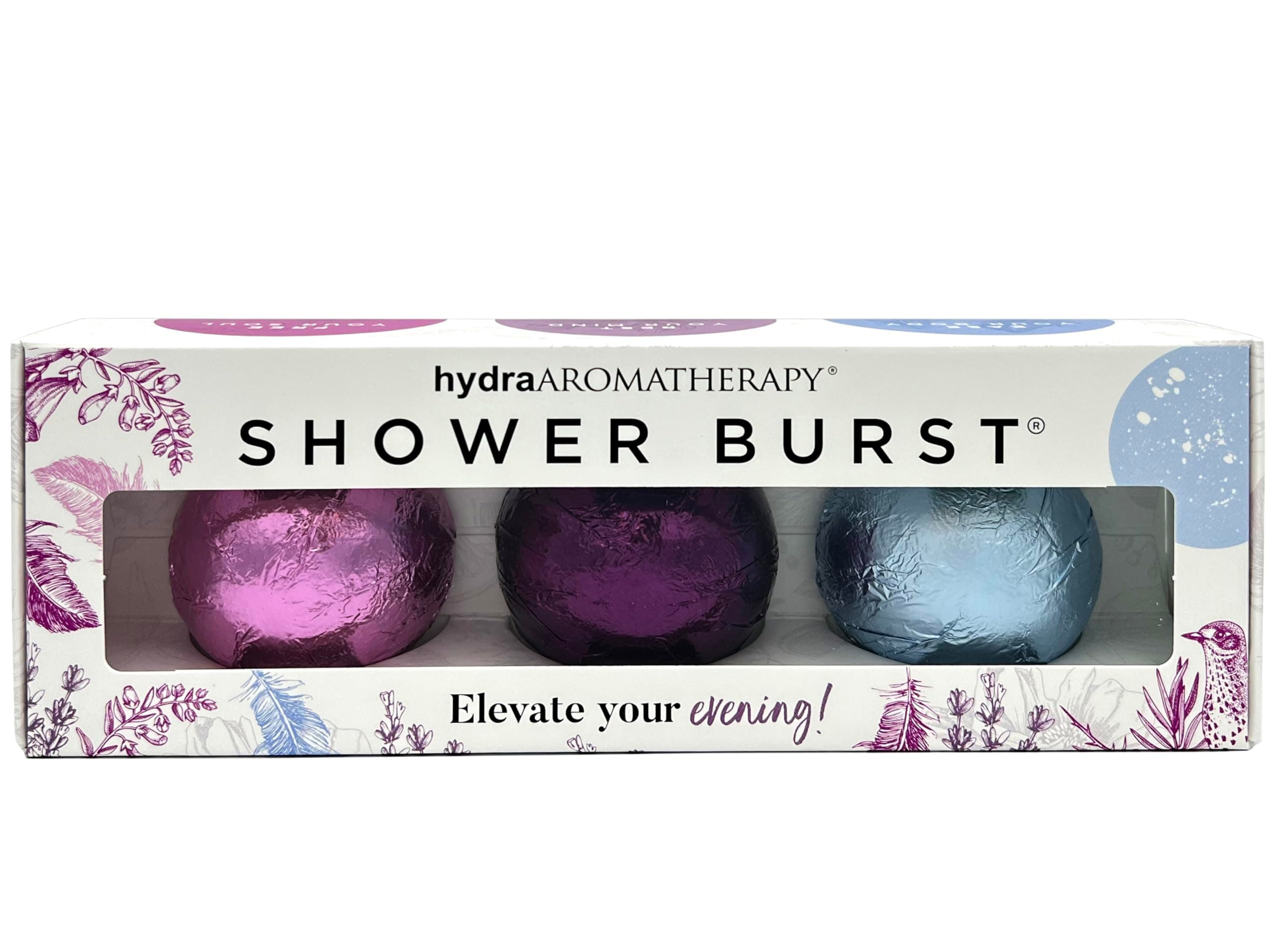hydraAromatherapyShower Burst Trio in Evening