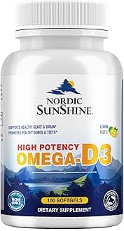 High Potency Omega 1280mg, D3 25mg, 100 Softgels