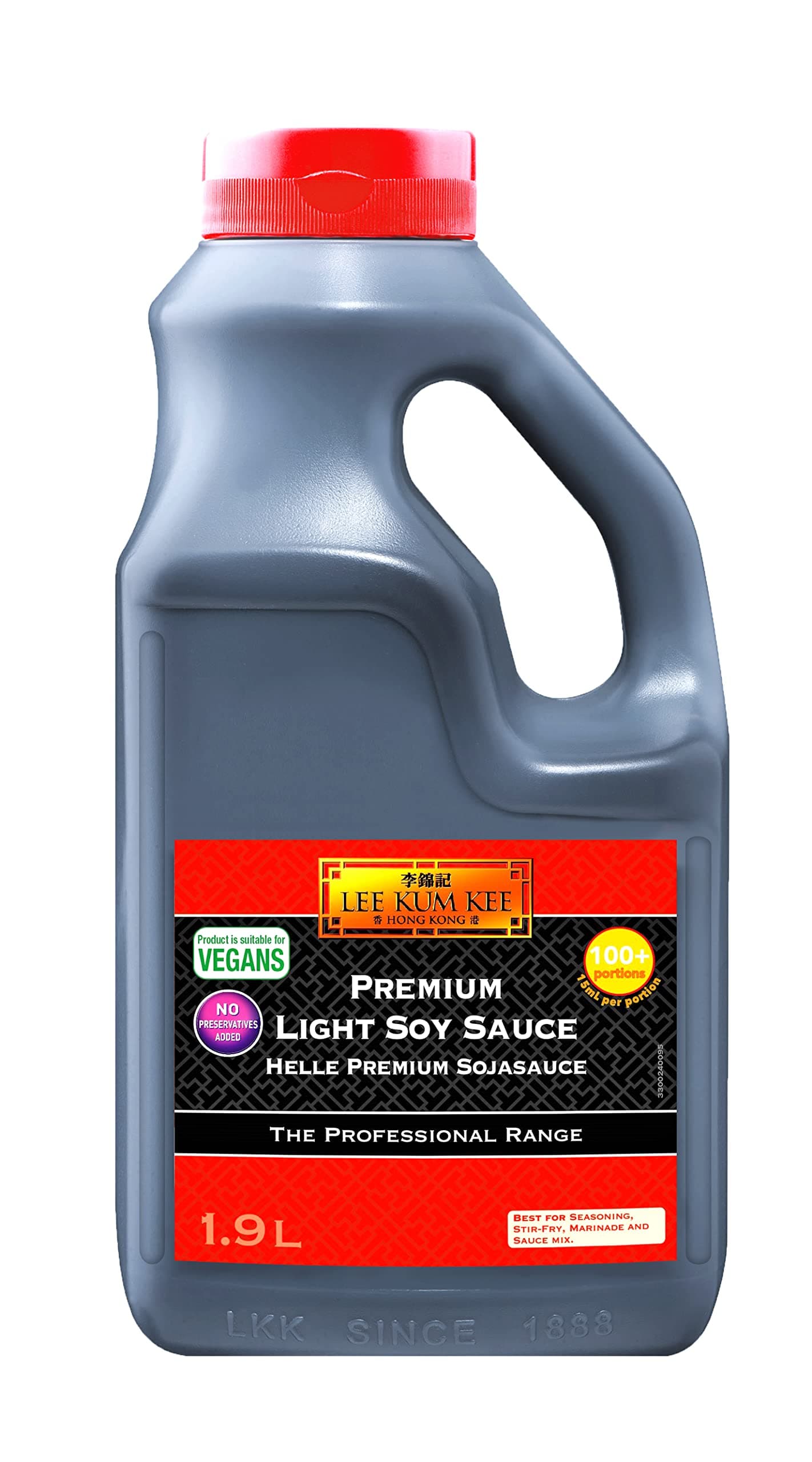 Lee Kum Kee Premium Light Soy Sauce, Professional Range Bulk Size, Vegan, No Added Preservatives, 1.9 Litre (Pack of 1)