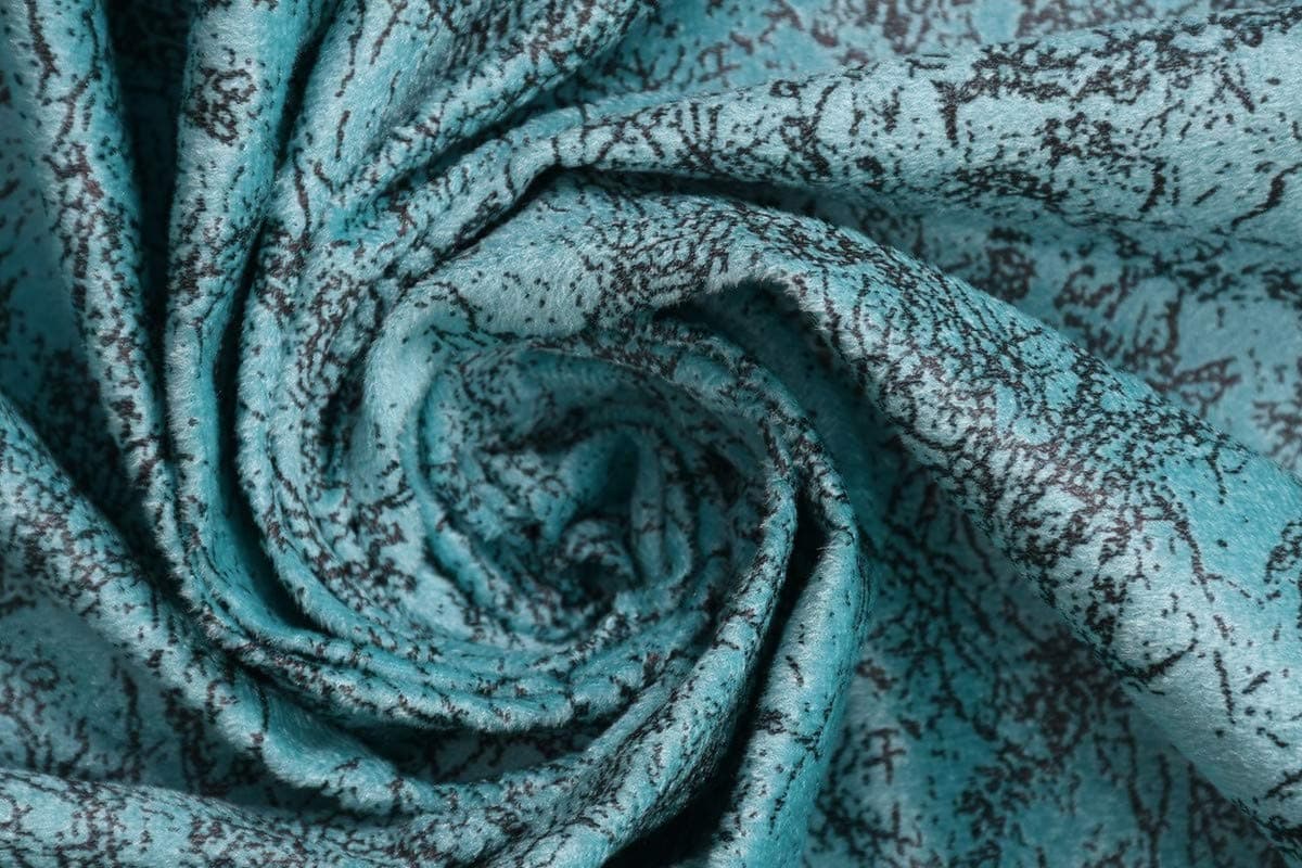 FRESH FROM LOOM Unstitched Swad Textured Fabric With Abstract Pattern - Soft Rich Cloth for Sofa, Cushion, Table Cloth, Curtain (79x55 Inch/200x140 Cm-2 Meter|Aqua).