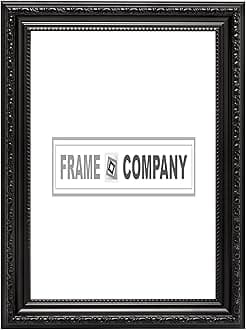 Frame Company Shabby Chic Picture Photo Frame with High Clarity MDF & Styrene Backboard, Shatterproof Perspex Black Picture Frame, A3 Size