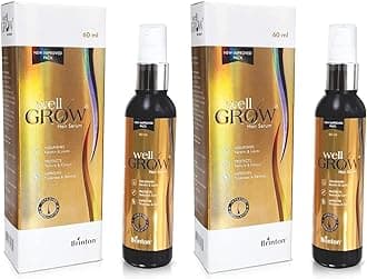 Brinton WellGrow Anti Hair Loss Serum with Baicapil & Kerarice Plant Complex | Supports Hair Regrowth & Controls Hair Fall | Natural, Gentle Formula | 60 ml (Pack of 2)