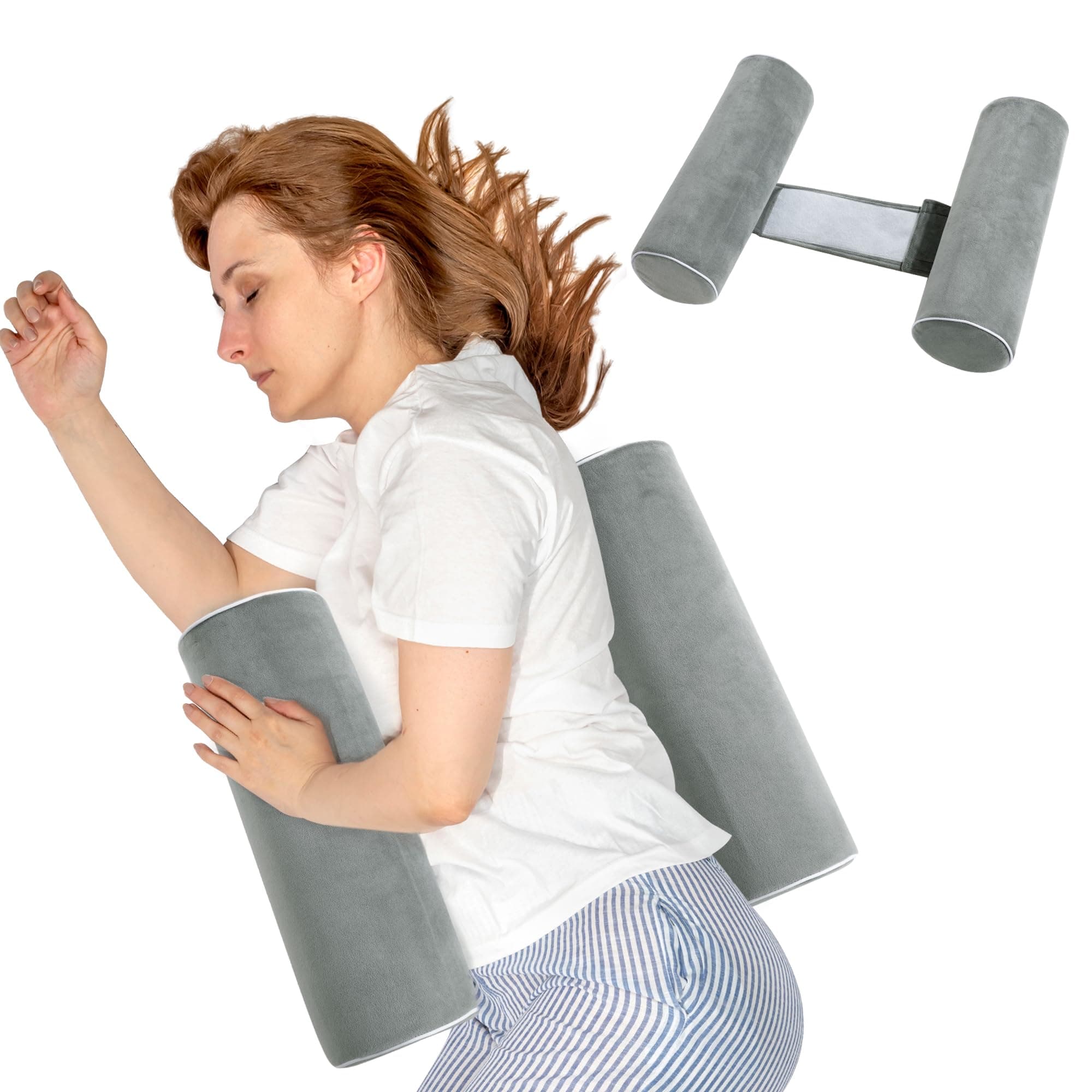 BALAPET Body Positional Pillow for Side Sleeper, Memory Foam Supportive Trainer for Sleeping on Side, Roll Cylinder Pillow for Better Sleep Breathing