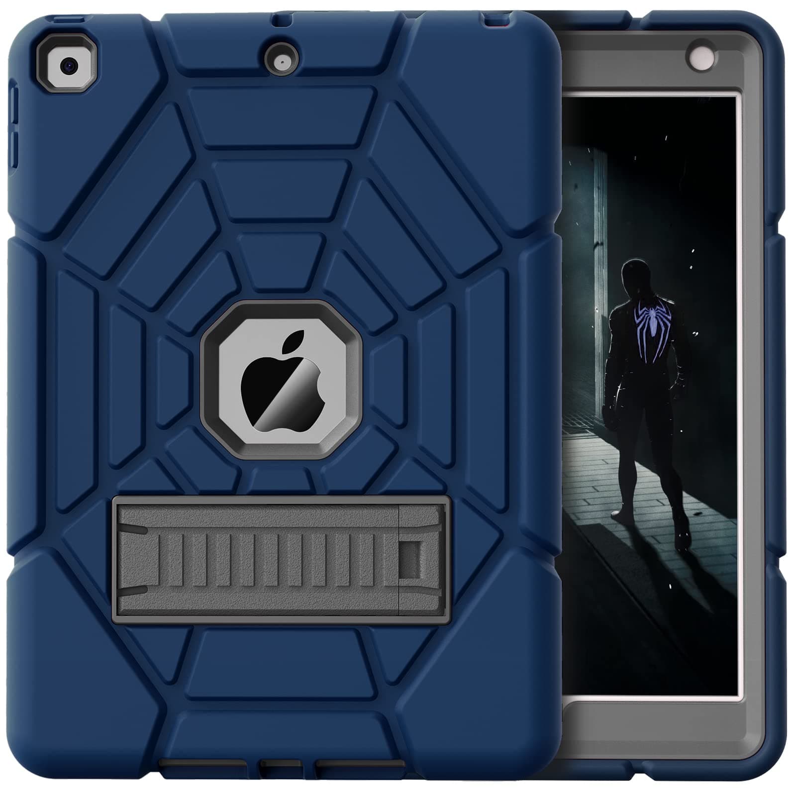 Grifobes for iPad 9th Generation Case, for iPad 8th/7th Generation Case 2021/2020/2019, Heavy Duty Rugged Protective 10.2" Cover with Stand for iPad 9 8 7 Gen 10.2 inch Kid Boy (Navyblue)