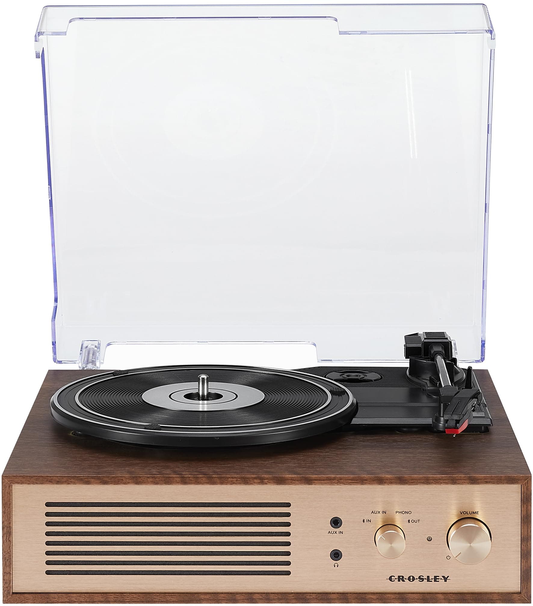 CR6045A-WA Miles 3-Speed Bluetooth in/Out Record Player Turntable with Built-in Speakers, Walnut