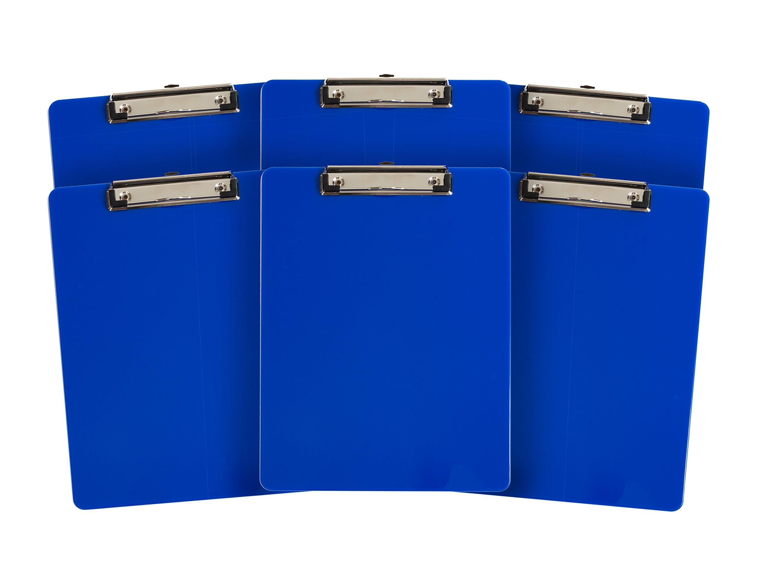 6 Pack Dark Blue Plastic Clipboard, Low Profile Clip, Clipboards for Classrooms, Offices, Restaurants, Doctor Offices, 6 Plastic Clipboard Pack