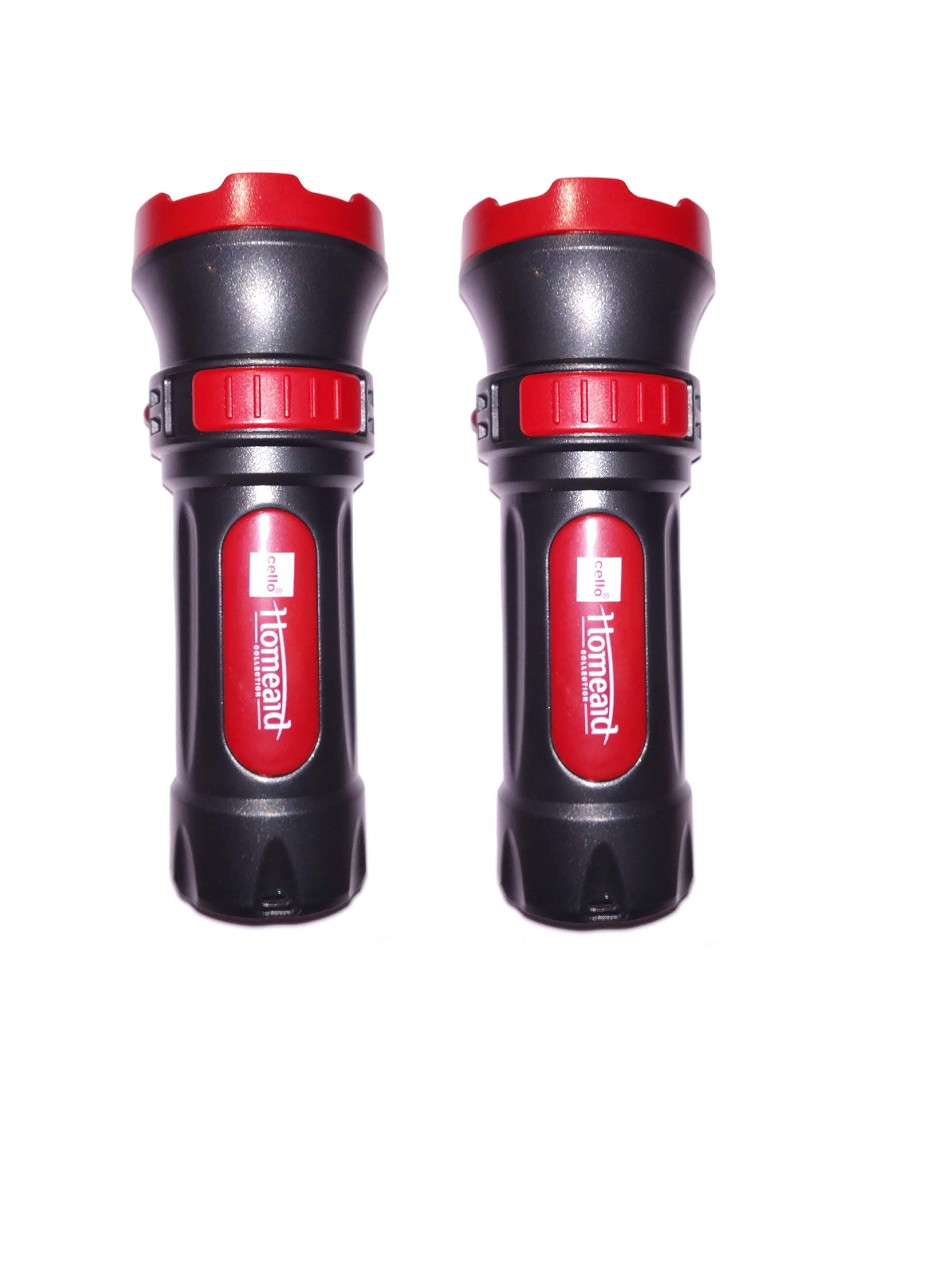 Cello Plastic Rechargeable Torch, Black, Pack of 2