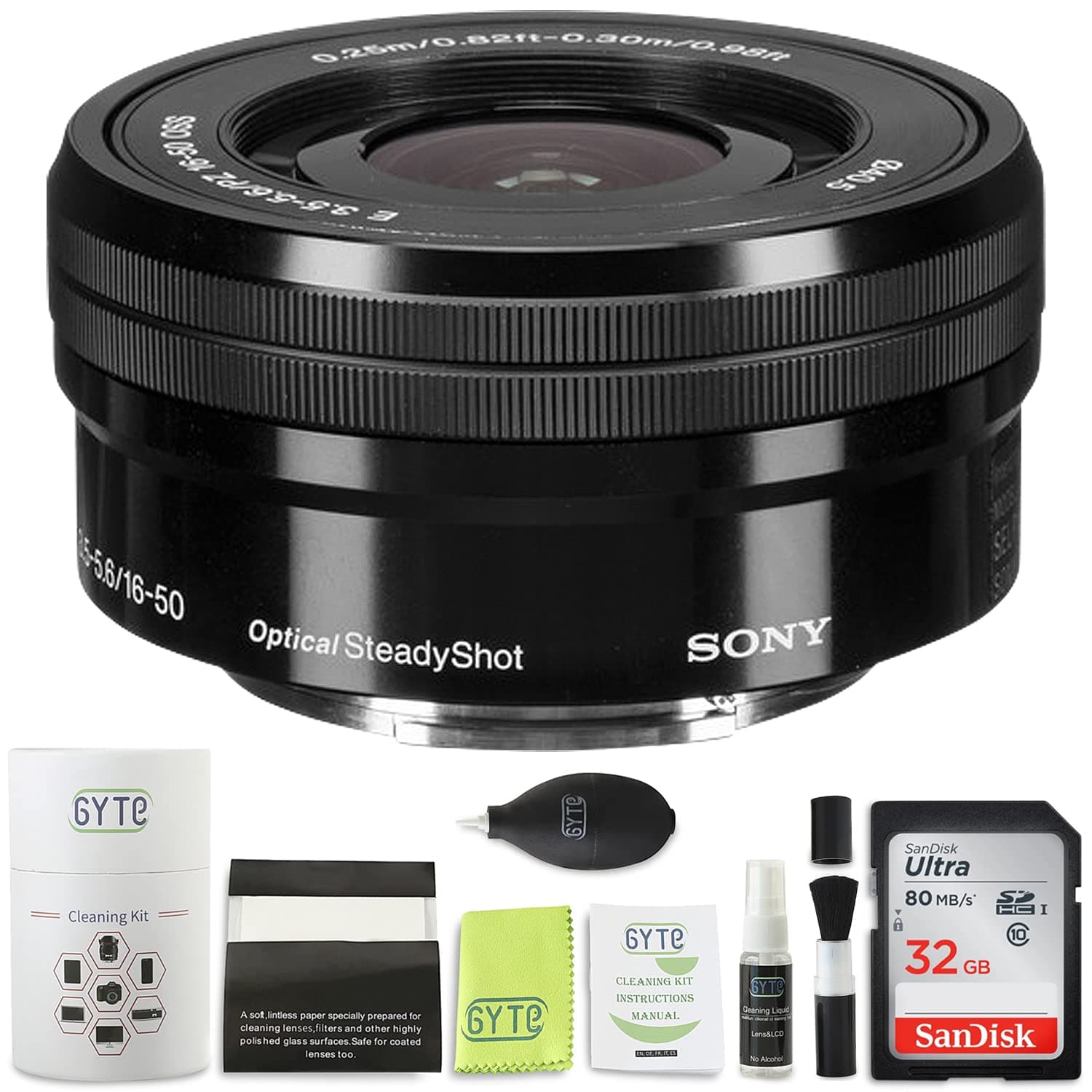 Bundle - Sony 16-50mm f/3.5-5.6 OSS Lens - Sony E Mount Lens + Premium Bundle (White Box)