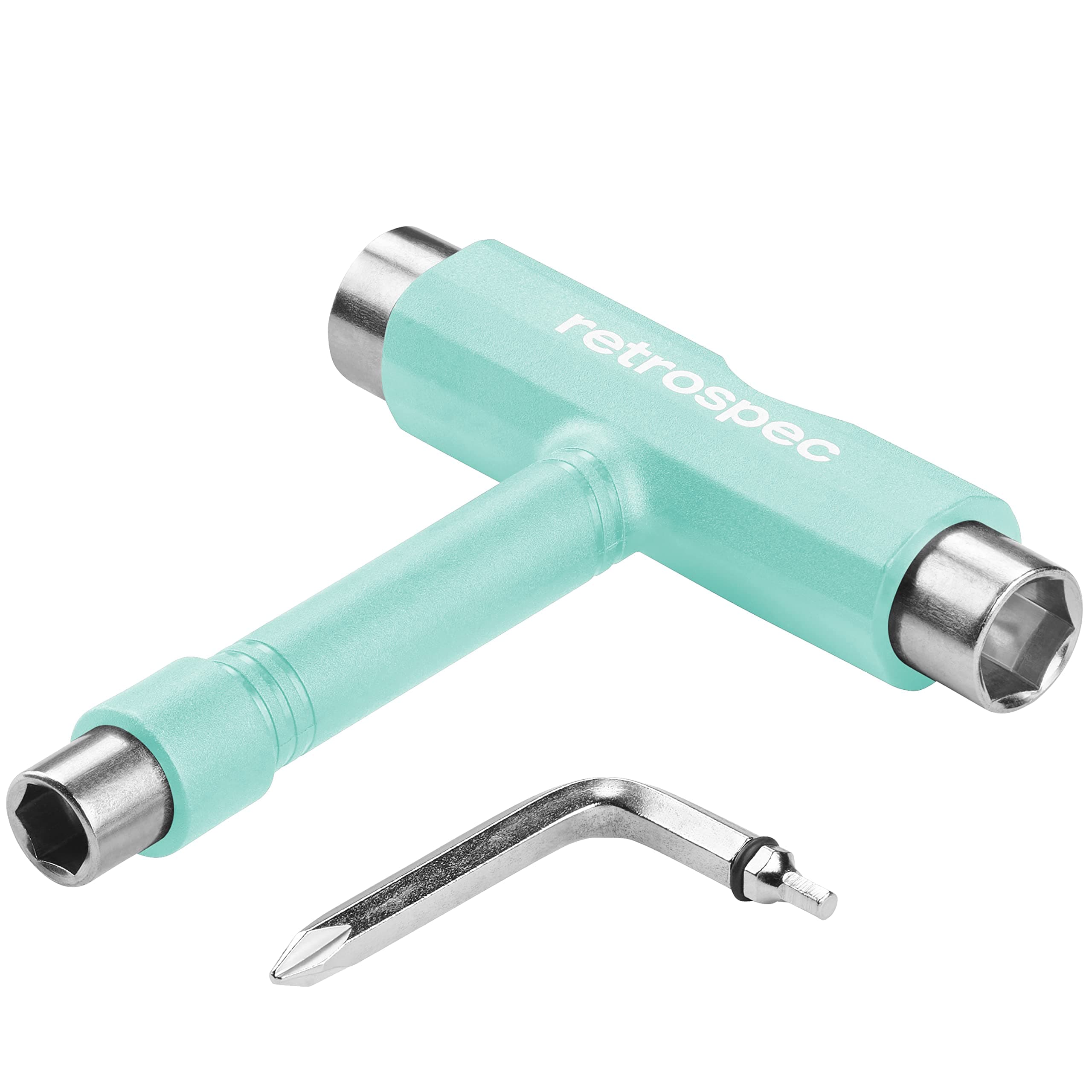 Upkeep All-in-One Multi-Function Portable Skate Tool with 2-in-1 Allen Wrench & Phillips Head Screwdriver for Adjusting and Tightening Skateboard/Longboard Wheels, Trucks, and Kingpins