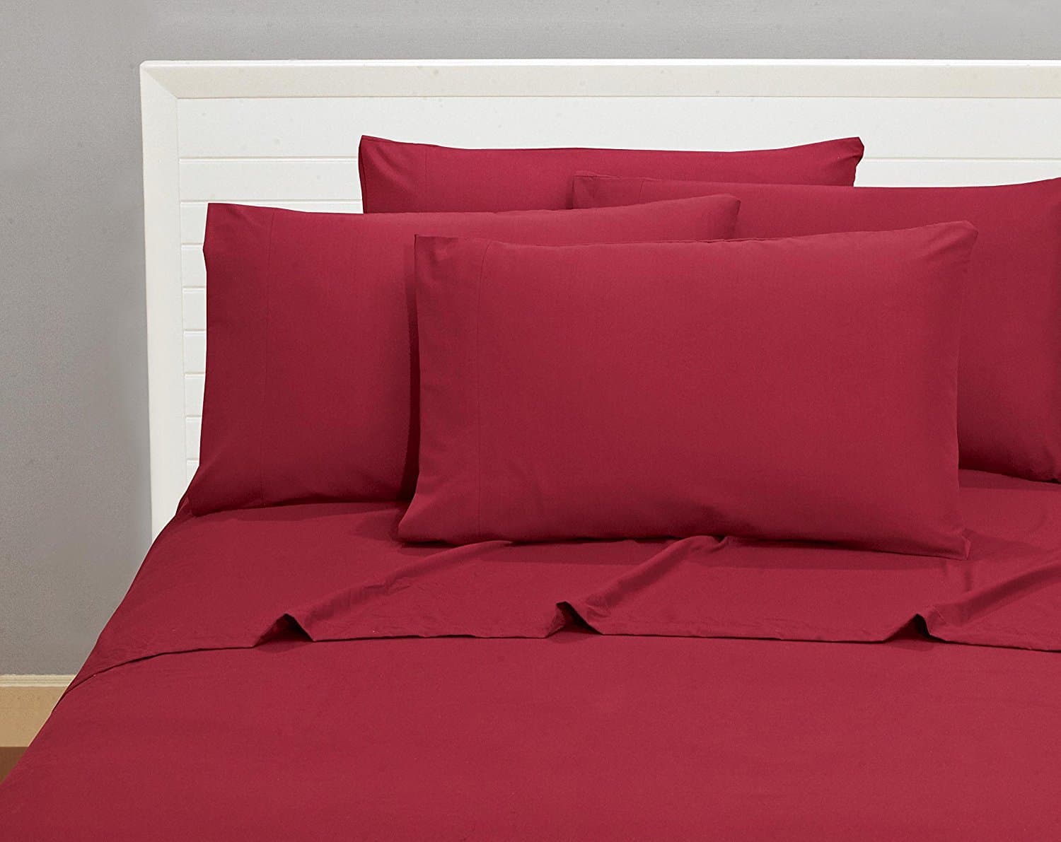Bellerose Microfiber Sheets Quality Bedding 1800 Series 6 Piece Classic Soft Bed Linens Deep Pocket Fitted Sheet, Bonus 4 Pillow Cases, Add A Elegant Touch To Your Bedroom - Queen, Burgundy
