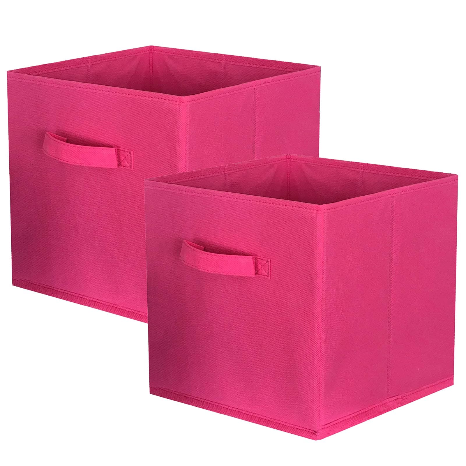 ShellKingdom Storage Bins, Foldable Fabric Storage Cubes And Cloth Organizer Drawer For Closet And Toys, 2 Pack (Fuchsia)