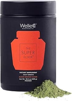 The Super Elixir Daily Greens Powder, Probiotic Drink Mix with Whole Foods, Gluten Free, Vegan Gut Health Powder, Energy, Immunity, Healthy Skin, Hair & Nails (Jar, Blood Orange)