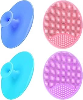 Silicone Facial Cleansing Brush - Face Scrubber & Exfoliator for Deep Cleaning, Blackhead & Acne Pore Care