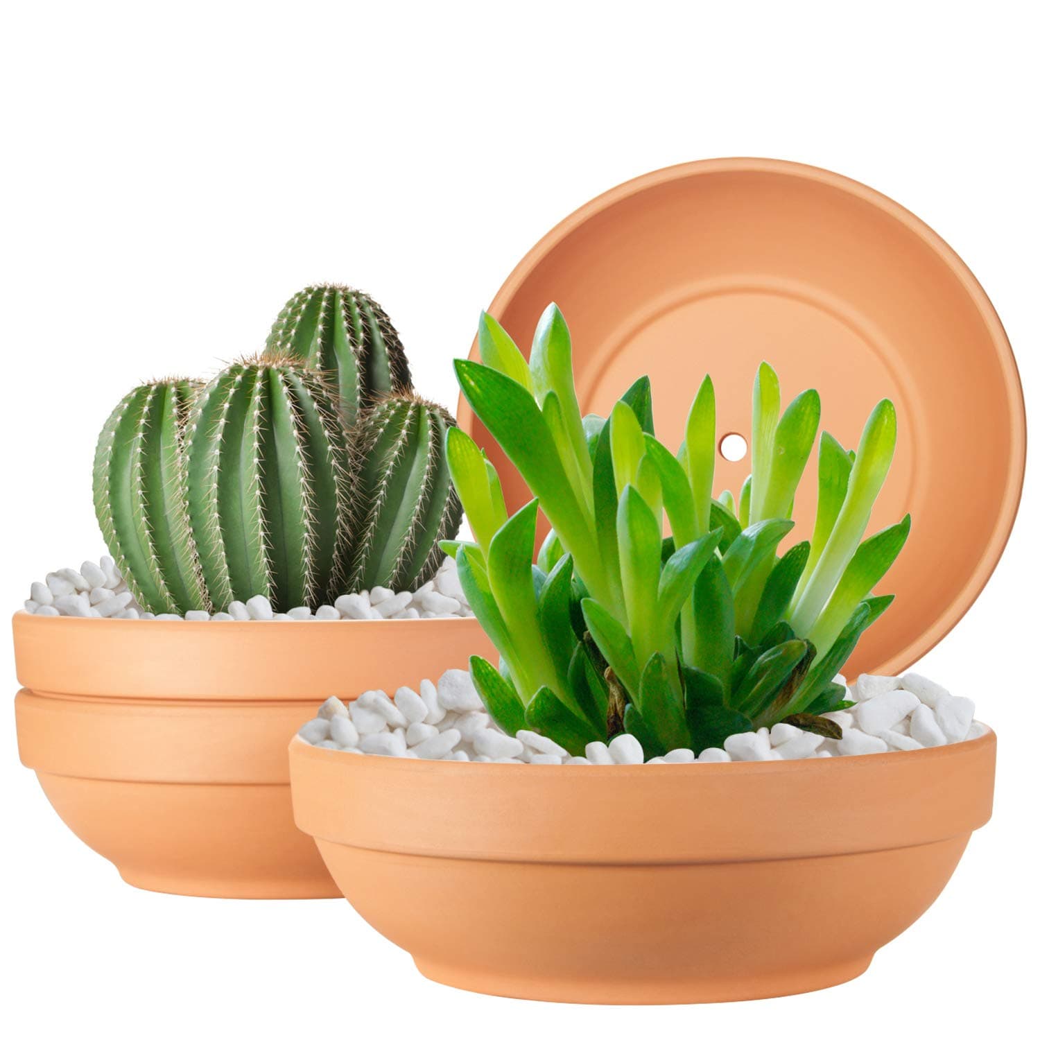 Clay Pots for Plants with Drainage Hole, 4 Pack Large Terra Cotta Plant Pot, 7.67 Inch Terra Cotta Pot Ceramic Pottery Planter Cactus Flower Pots Succulent Pot