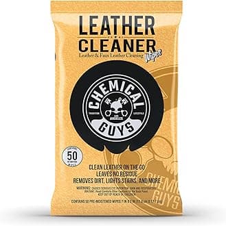 Leather Cleaner Car Cleaning Wipes for Leather, Vinyl, and Faux Leather (50 Wipes)