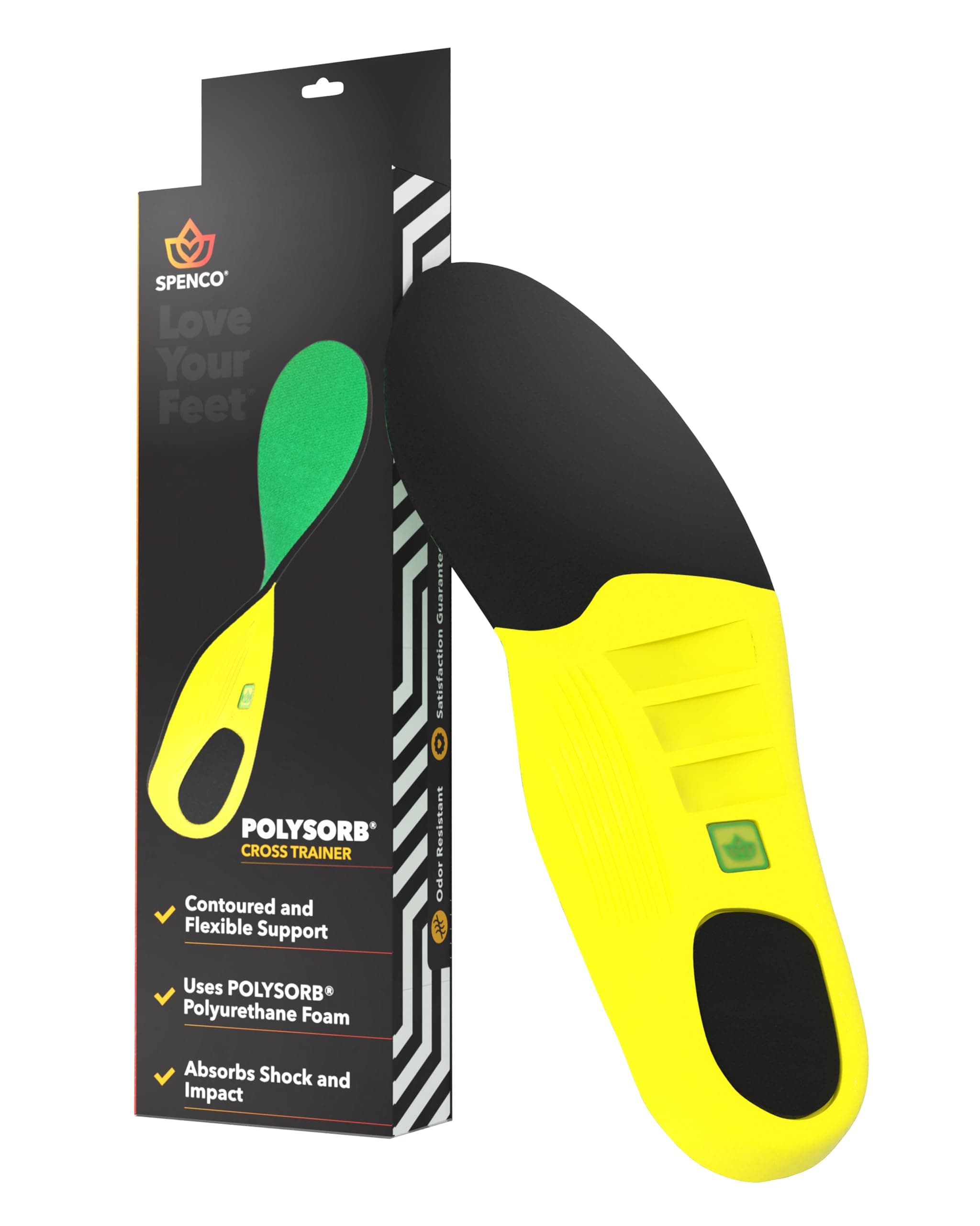 Insoles Polysorb Cross Trainer - Lightweight, Full-Foot Inserts with Heel-to-Toe Cushioning, Support, & Odor Control, All-Day Comfort & Stability - Ideal for Runners, Walkers, Athletes