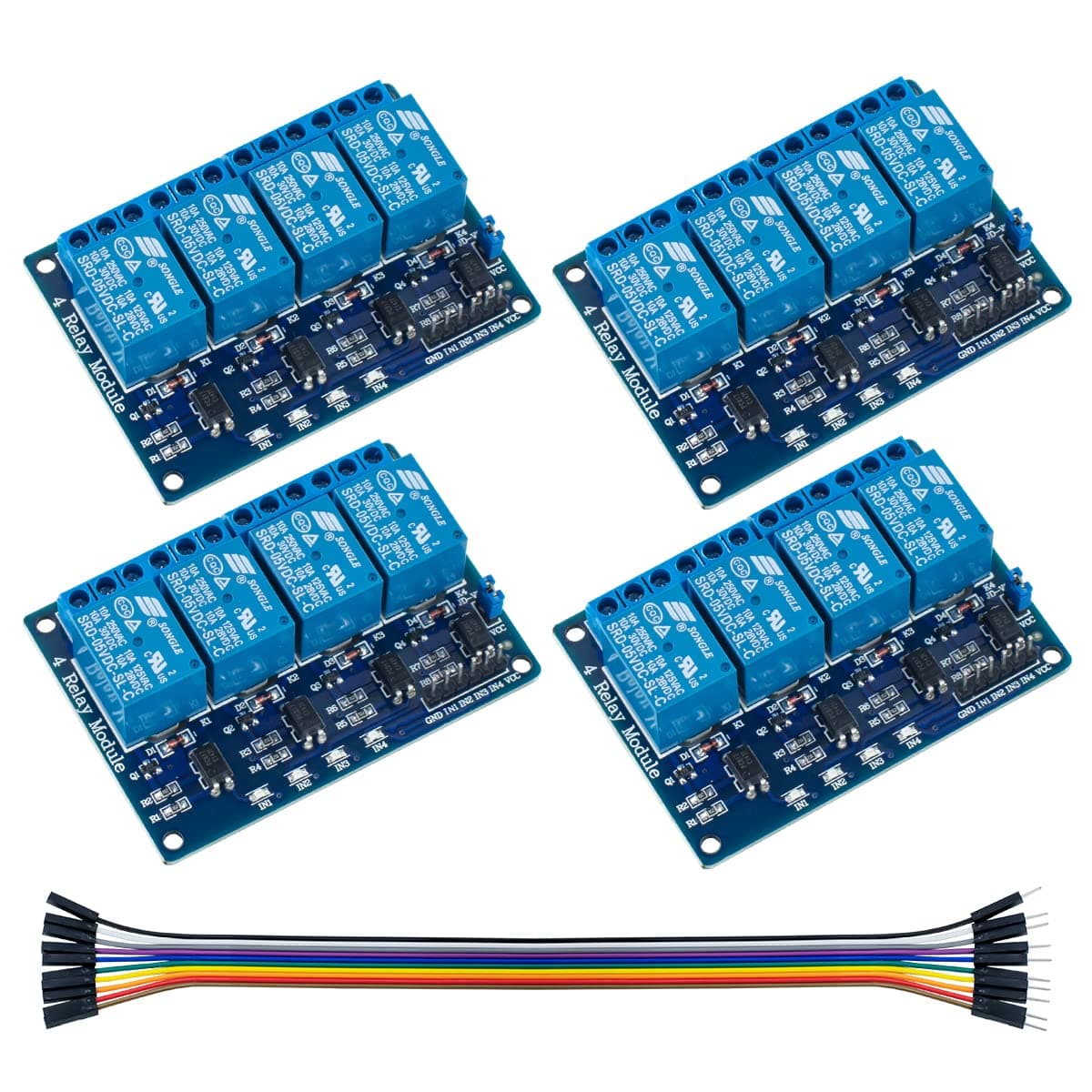 Hosyond 4Pack 4 Channel DC 5V Relay Module with Optocoupler Relay Board for Arduino Raspberry Pi MEGA2560