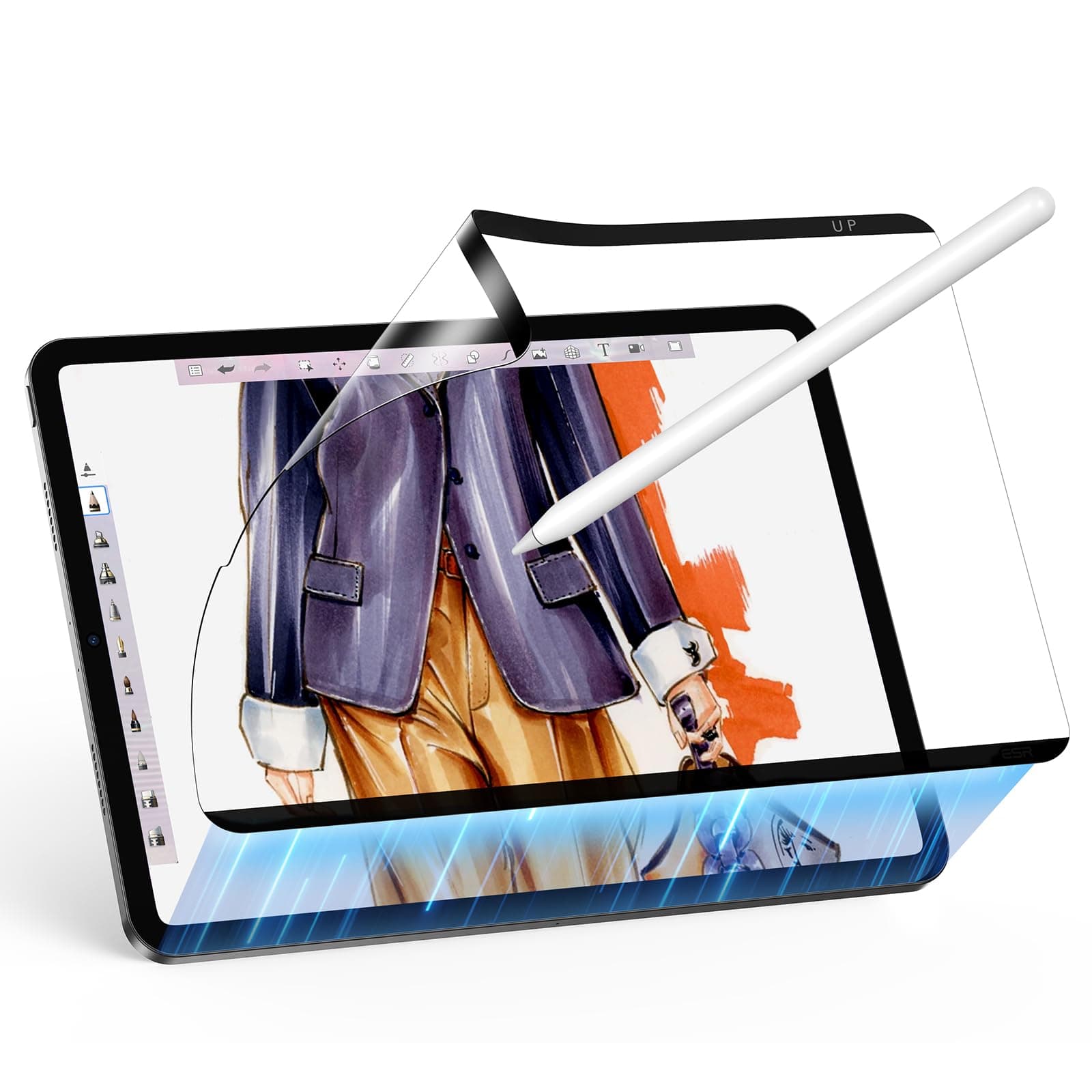 ESR Paper-Feel Magnetic Screen Protector Compatible with iPad Pro 11 (2022/2021/2020/2018) and iPad Air 5/4 (2022/2020), Paper-Feel Writing/Drawing, Removable and Reusable, Matte Film